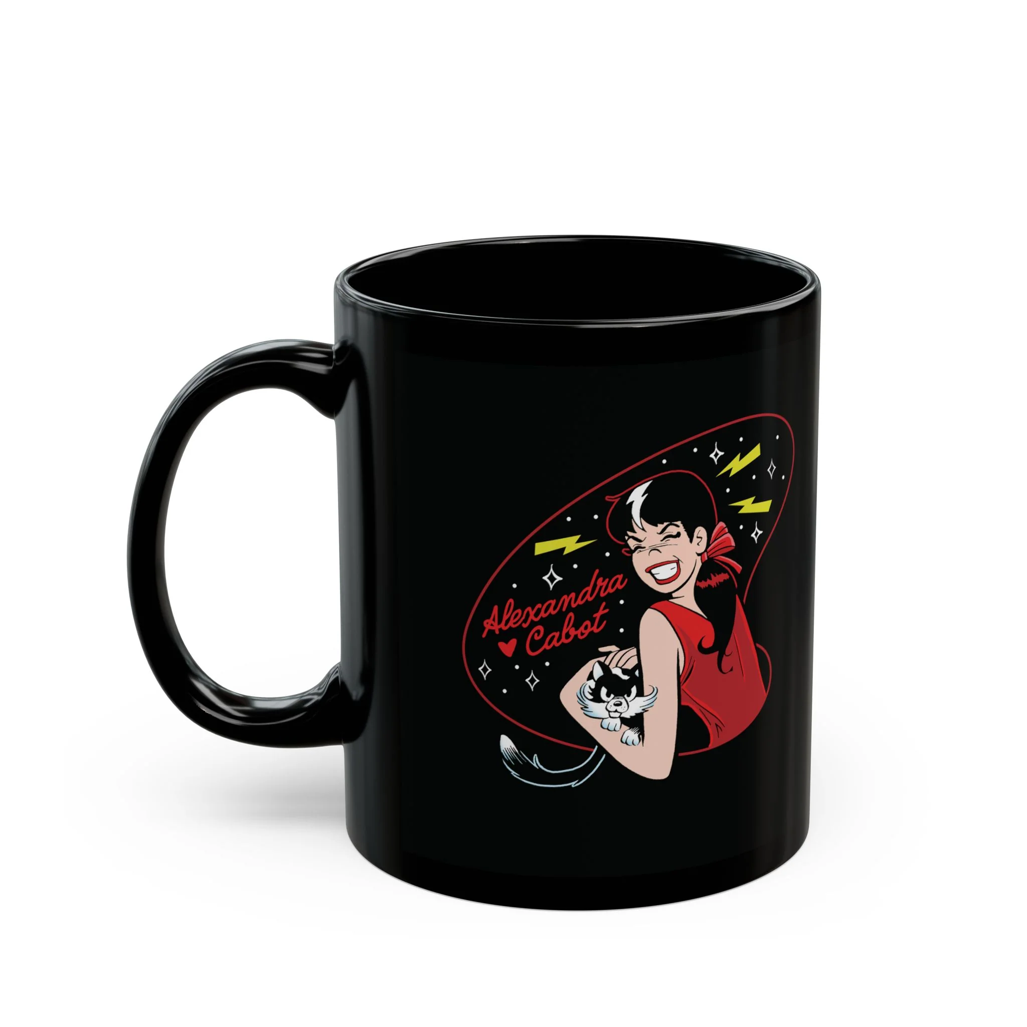 Alexandra Cabot Black Coffee Mug (11oz or 15oz)  featuring Alexandra and Sebastian - Image 4