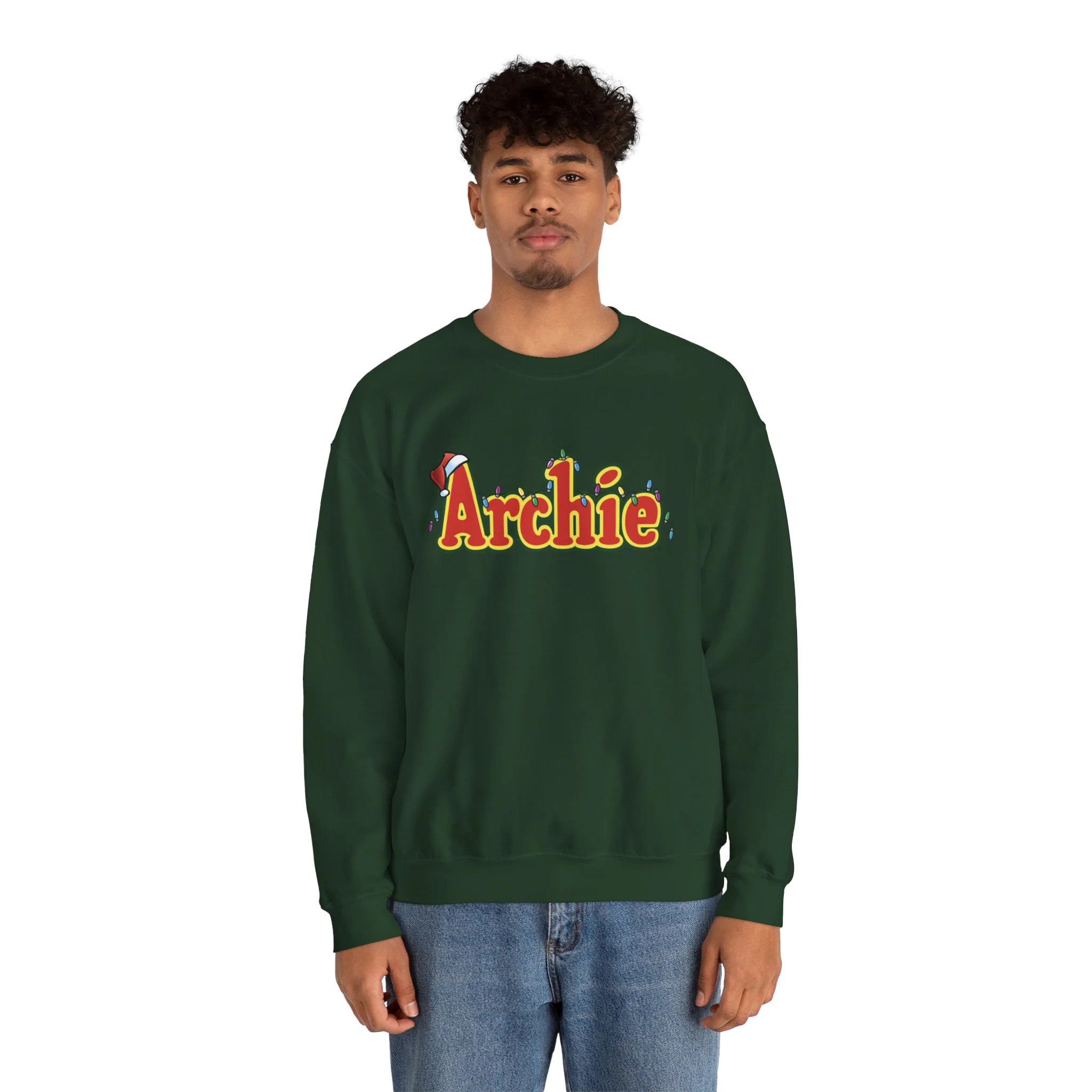 Archie Christmas Ornaments Design Crewneck Sweatshirt (Unisex Heavy Blend) with Front & Back Printing - Image 56
