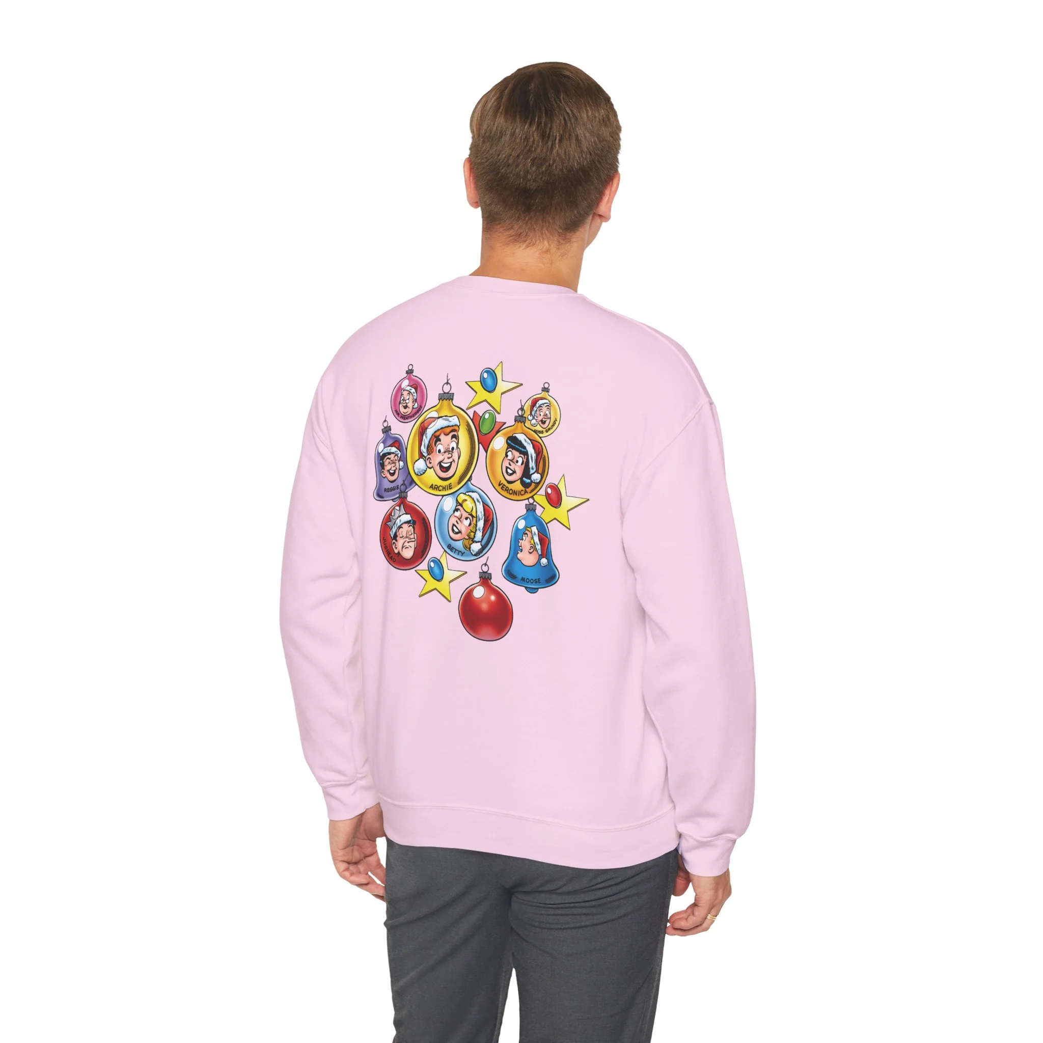 Archie Christmas Ornaments Design Crewneck Sweatshirt (Unisex Heavy Blend) with Front & Back Printing - Image 66