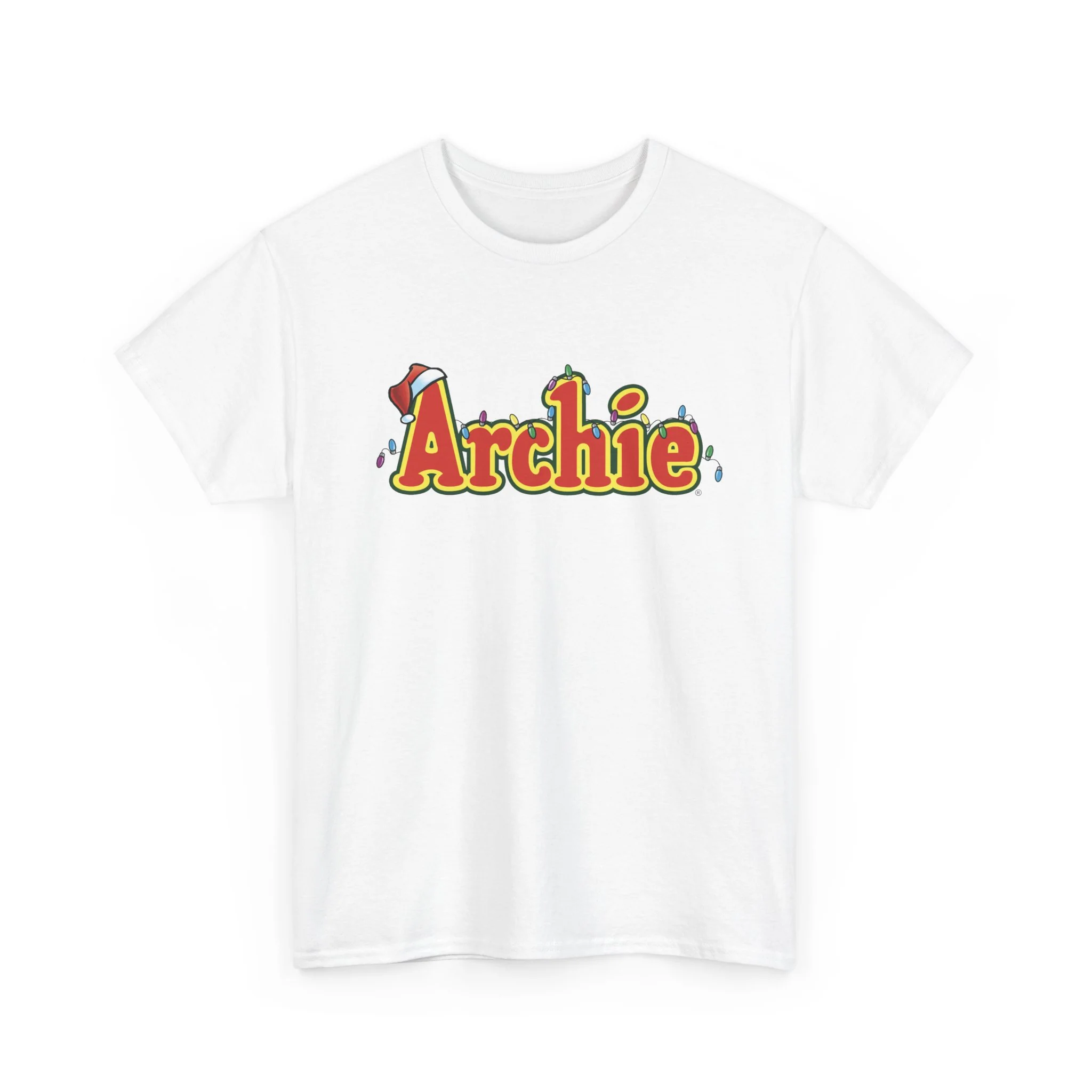 Archie Christmas Ornaments Design Graphic Tee (Unisex Heavy Cotton Tee) with Front & Back Printing - Image 64