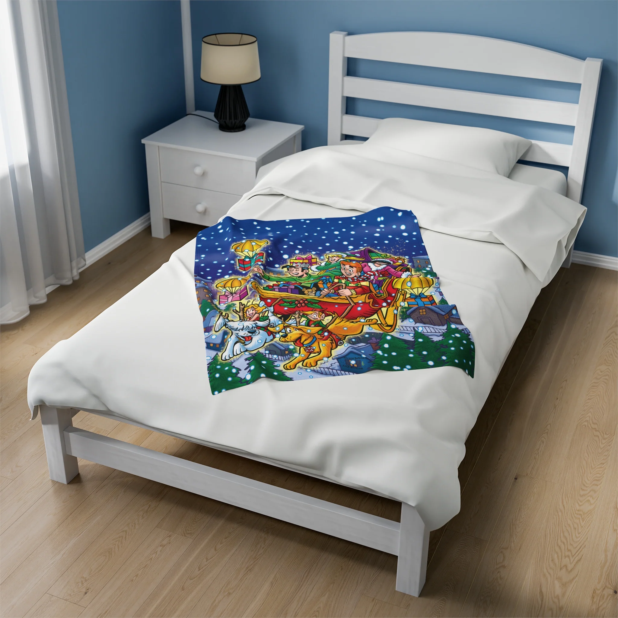 Archie Christmas Spectacular 2023 Velveteen Plush Blanket (Available in 3 Sizes) featuring Archie, Betty, Veronica, and Jughead - Image 11