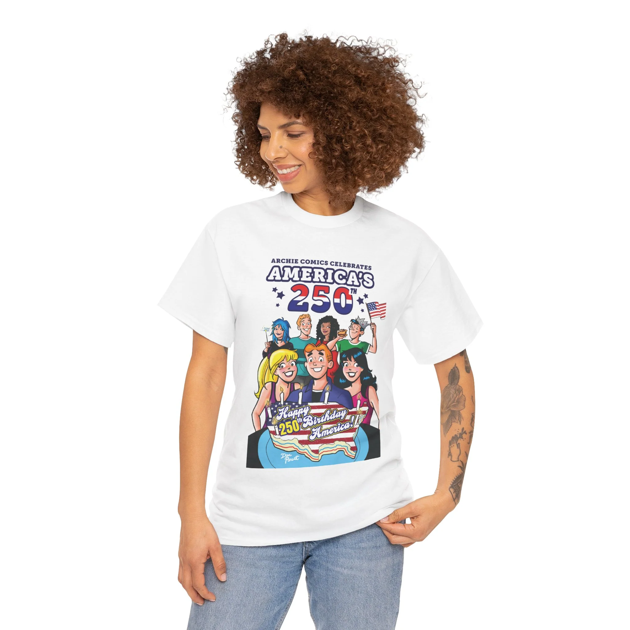 Archie Comics Celebrates America's 250th Graphic Tee (Unisex Heavy Cotton Tee) Featuring Archie, Betty, and Veronica - Image 9