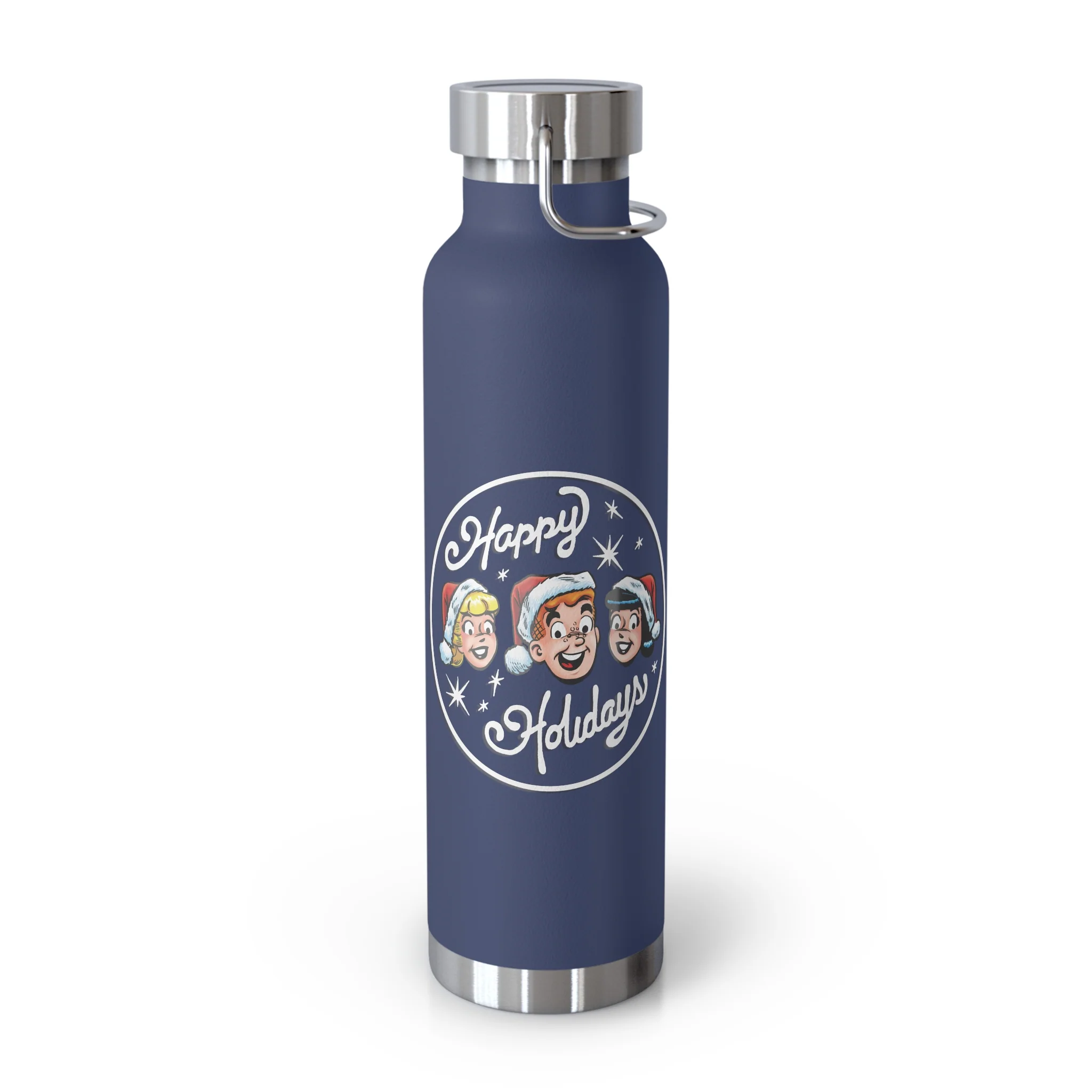 Archie Comics Happy Holidays Copper Vacuum Insulated Bottle (22oz) featuring Archie, Betty, and Veronica