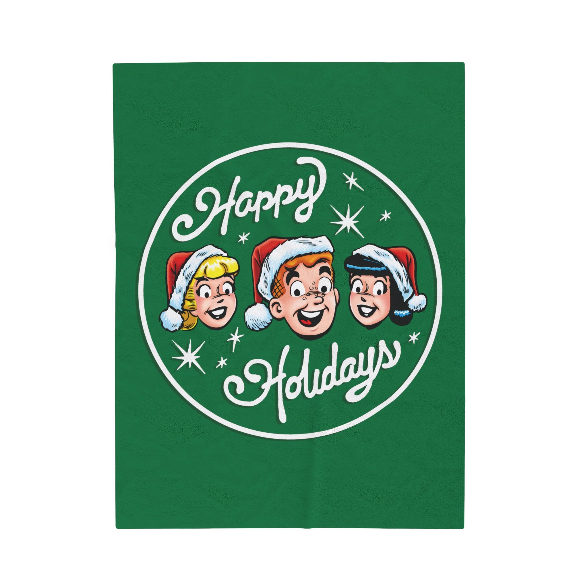 Archie Comics Happy Holidays Design Velveteen Plush Blanket (Available in 3 Sizes) featuring Archie, Betty, and Veronica - Image 3