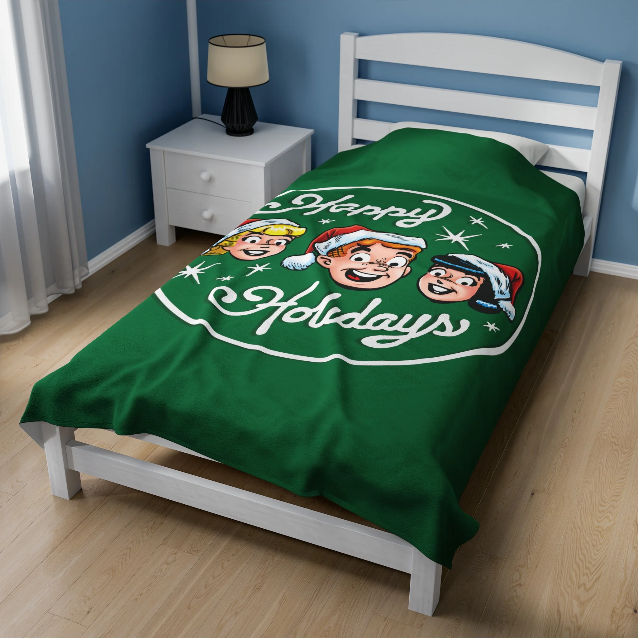 Archie Comics Happy Holidays Design Velveteen Plush Blanket (Available in 3 Sizes) featuring Archie, Betty, and Veronica - Image 8