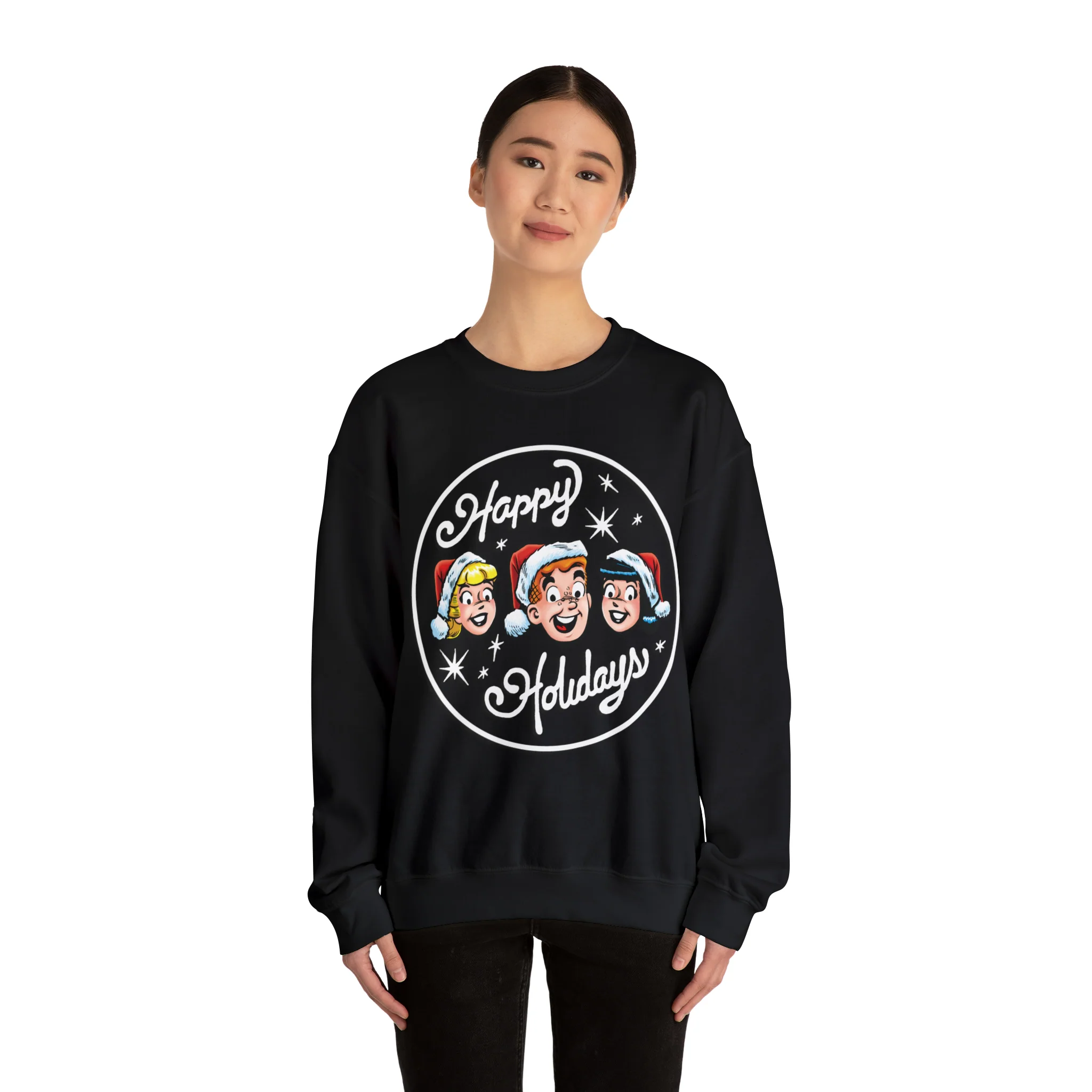 Archie Comics Happy Holidays Unisex Heavy Blend™ Crewneck Sweatshirt featuring Archie, Betty, and Veronica - Image 14