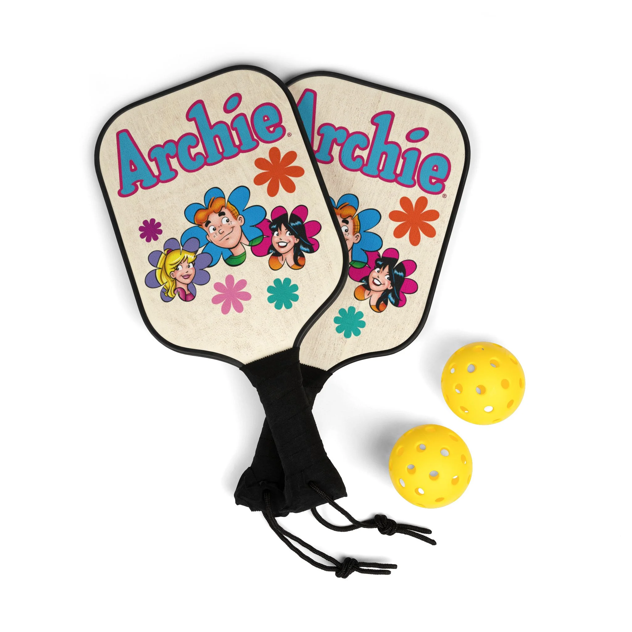 Archie Flower Power Design Pickleball Paddle Set — Personalized Kids/Adult Pickleball Kit - Image 2