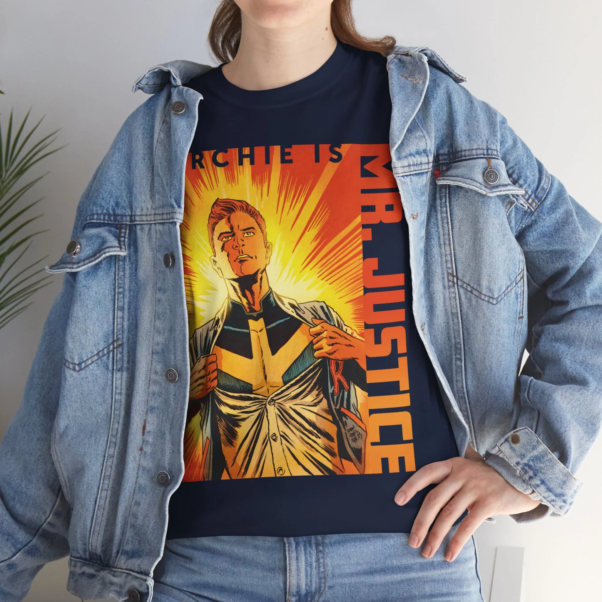 Archie is Mr Justice Sunburst Graphic T-Shirt (Unisex Heavy Cotton Tee) - Image 22