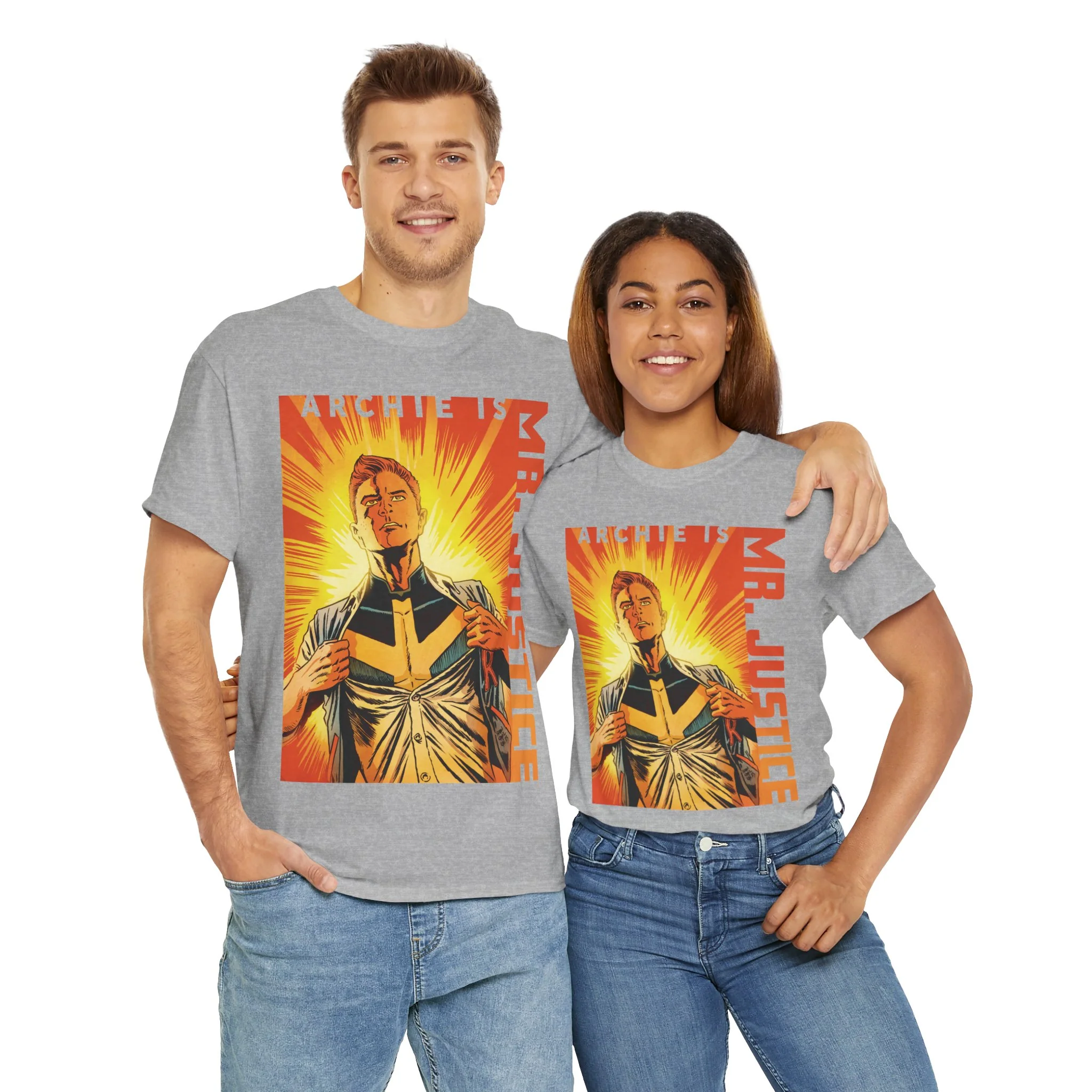 Archie is Mr Justice Sunburst Graphic T-Shirt (Unisex Heavy Cotton Tee) - Image 29