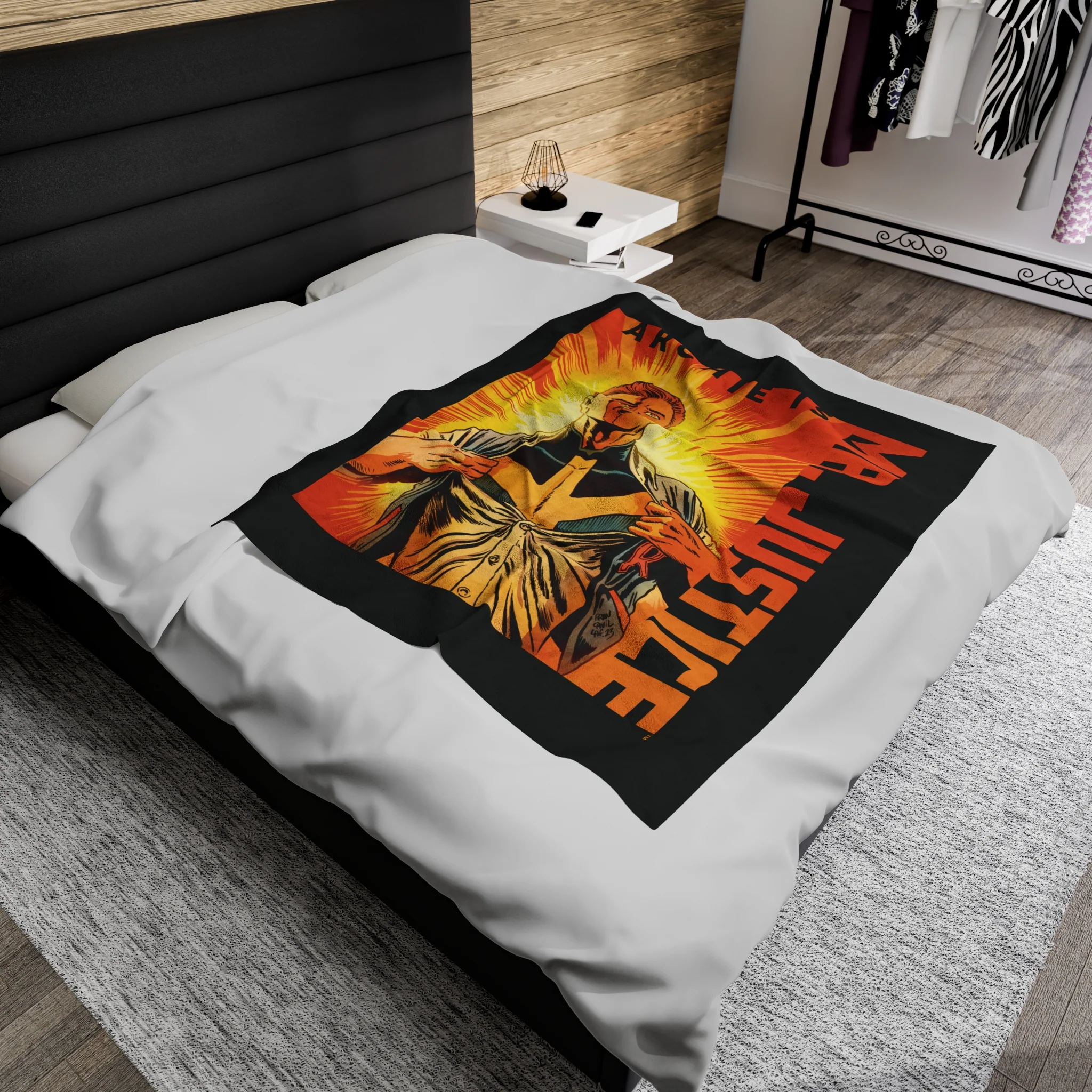 Archie is Mr Justice Sunburst Design Velveteen Plush Blanket (Available in 3 Sizes) - Image 6