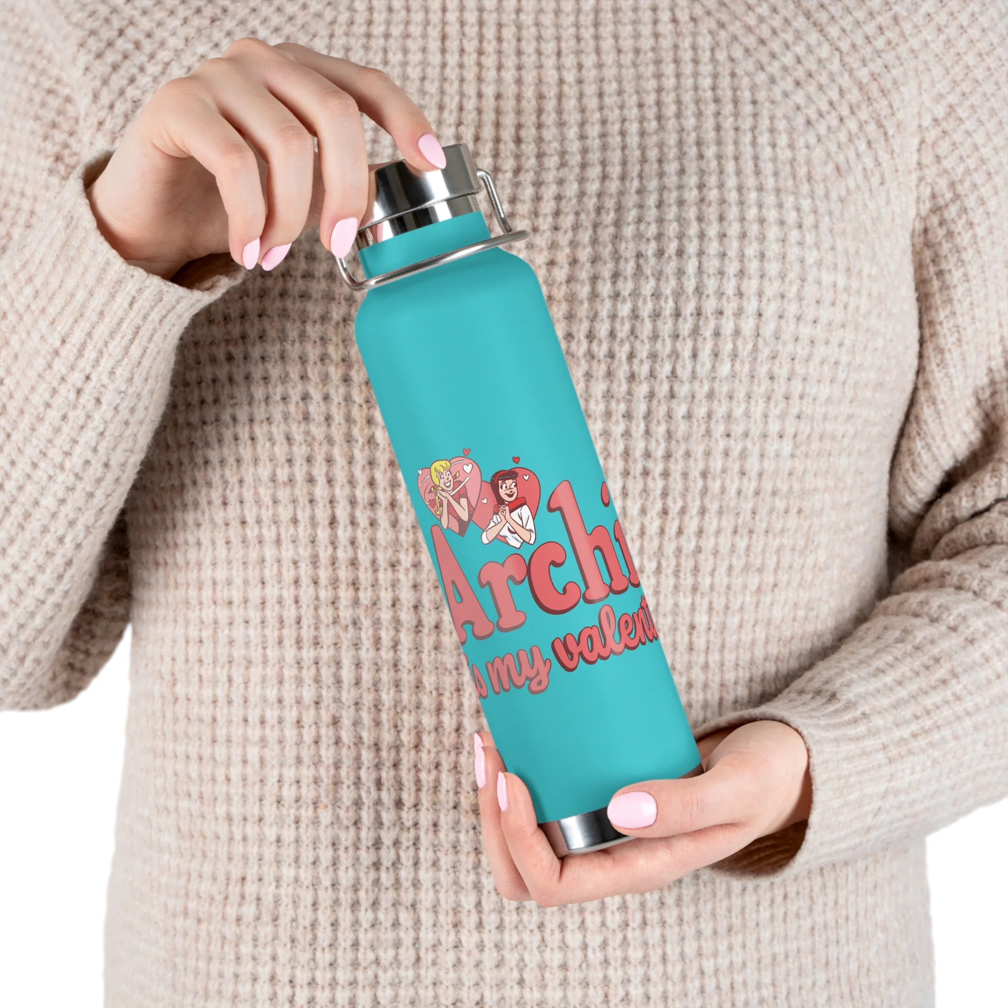 Archie is My Valentine 22oz Copper Vacuum Insulated Bottle (Choose from 6 Colors) featuring Archie, Betty, and Veronica - Image 23