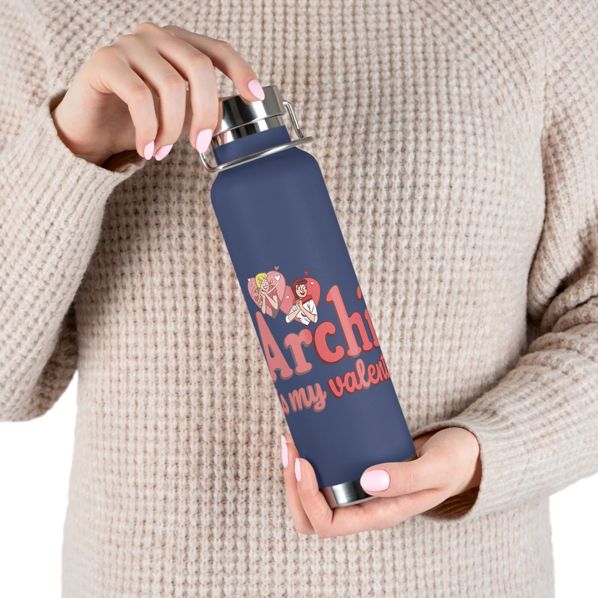 Archie is My Valentine 22oz Copper Vacuum Insulated Bottle (Choose from 6 Colors) featuring Archie, Betty, and Veronica - Image 35