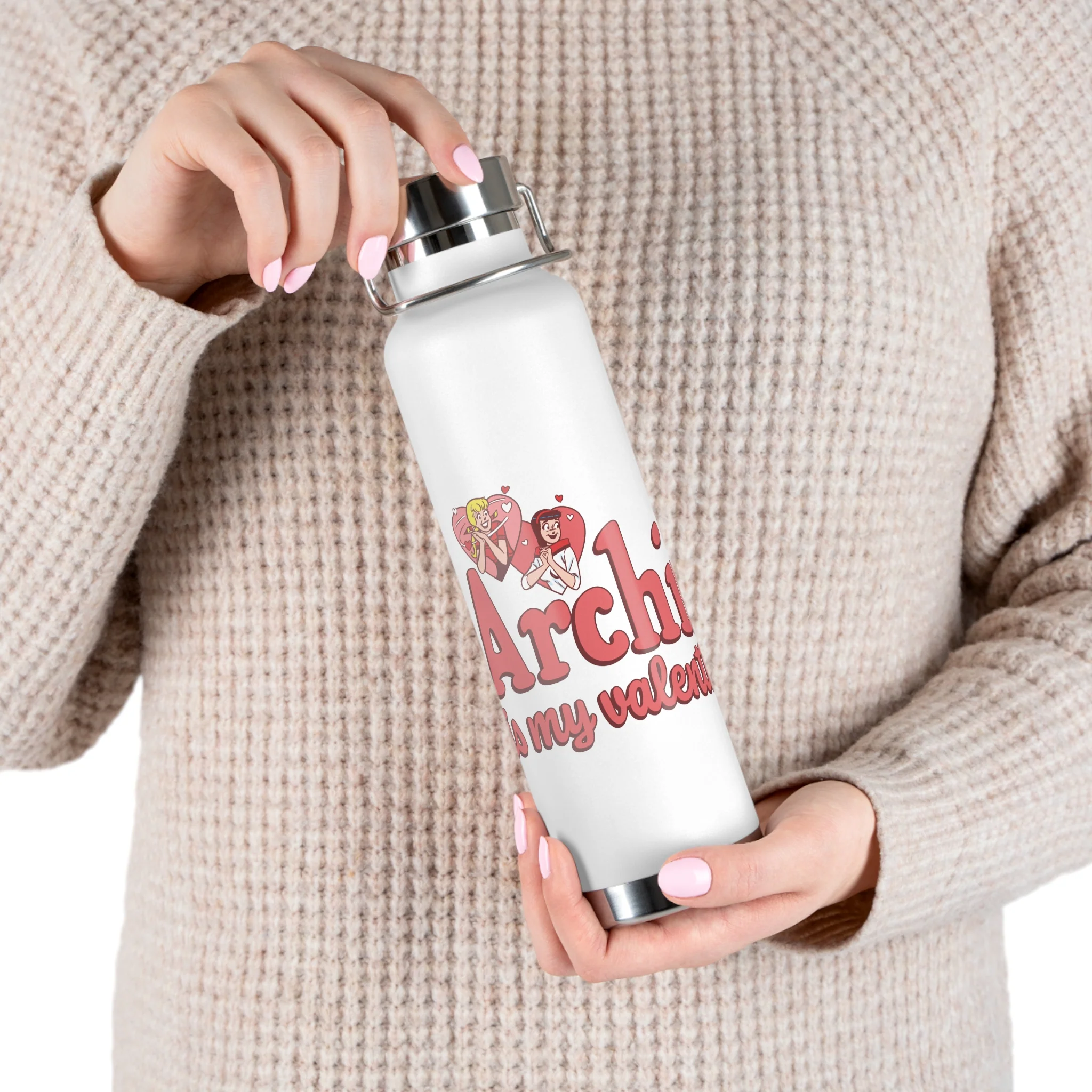 Archie is My Valentine 22oz Copper Vacuum Insulated Bottle (Choose from 6 Colors) featuring Archie, Betty, and Veronica - Image 41
