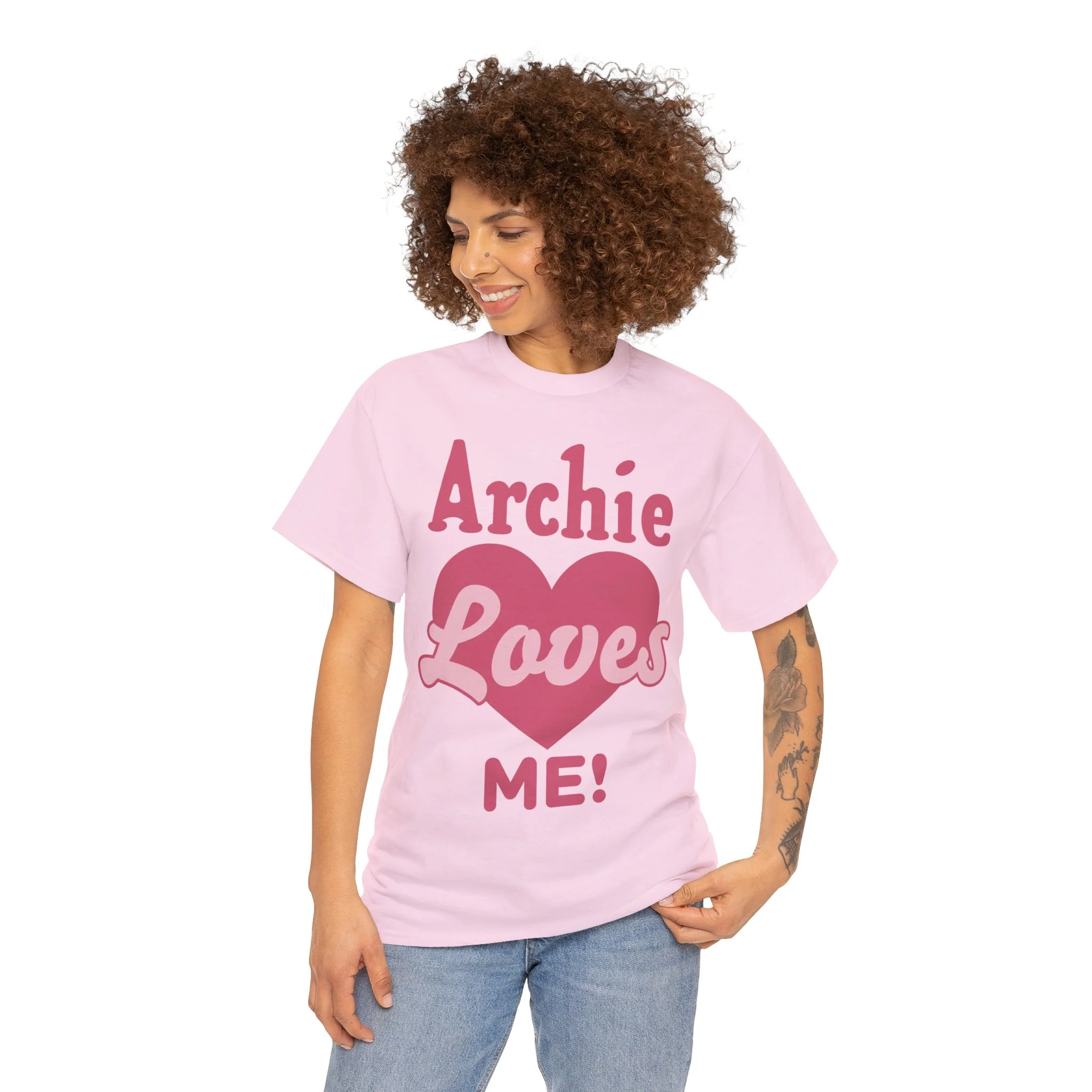Archie Loves Me! Graphic T-Shirt (Unisex Heavy Cotton Tee) featuring Archie, Betty, and Veronica - Image 33