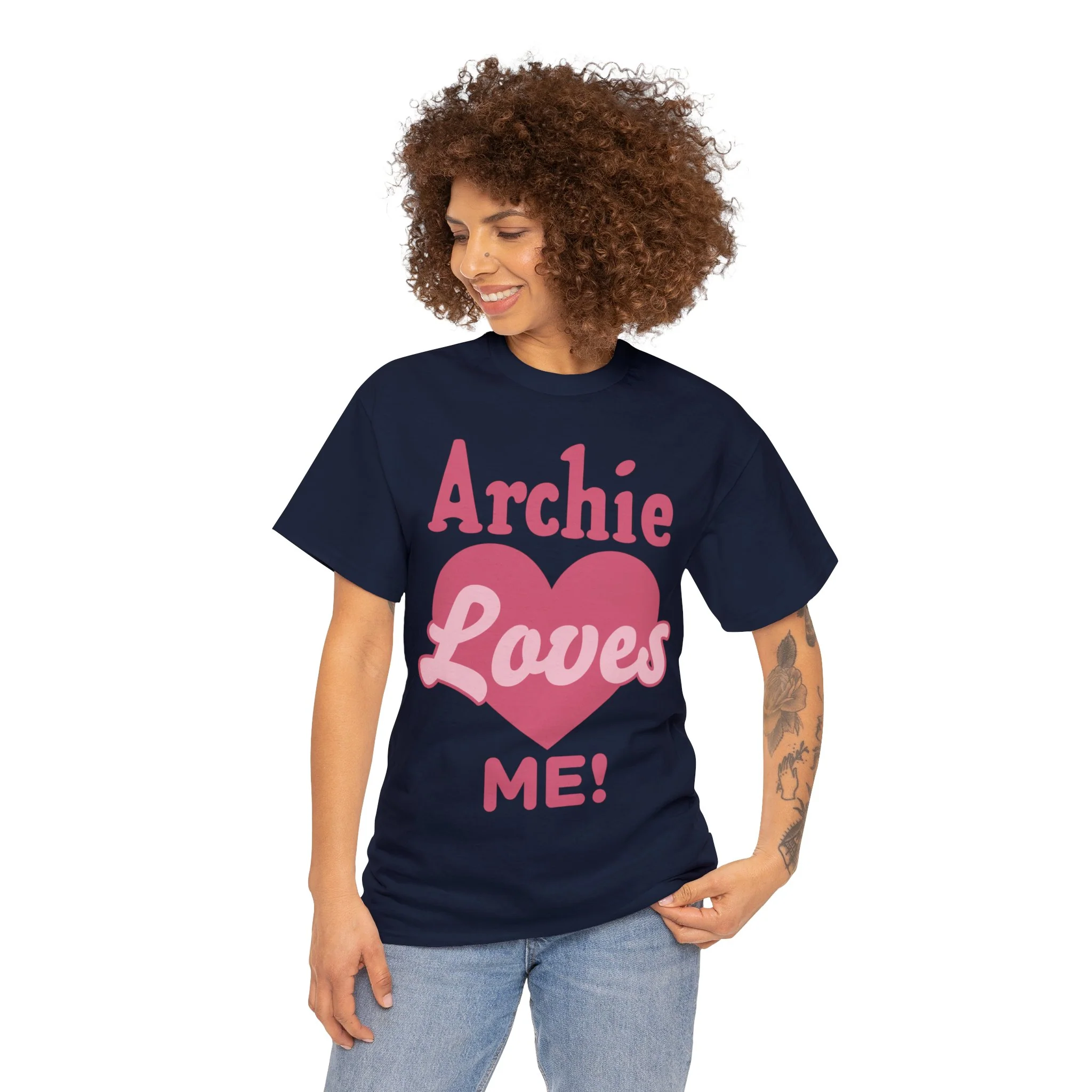 Archie Loves Me! Graphic T-Shirt (Unisex Heavy Cotton Tee) featuring Archie, Betty, and Veronica - Image 38
