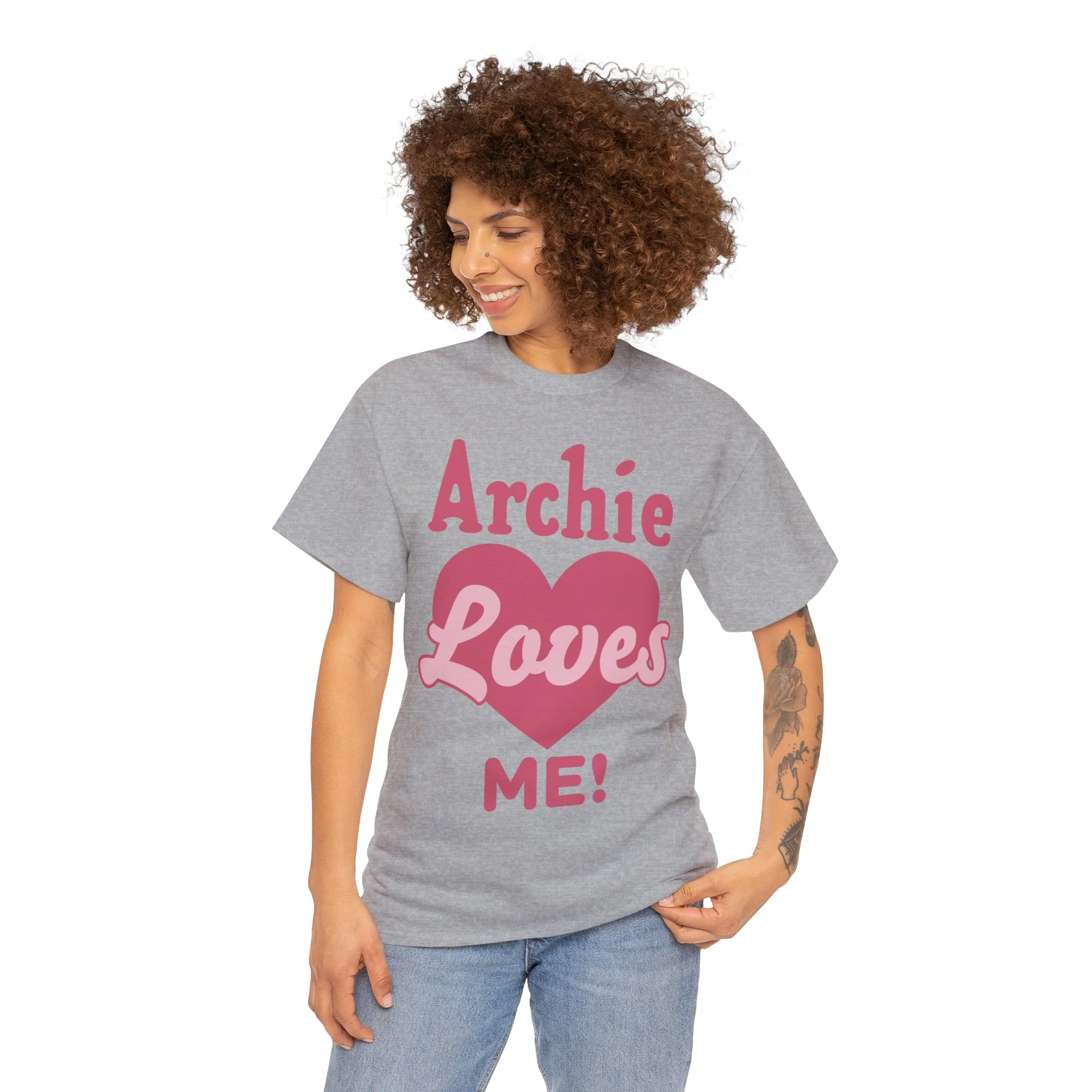 Archie Loves Me! Graphic T-Shirt (Unisex Heavy Cotton Tee) featuring Archie, Betty, and Veronica - Image 43