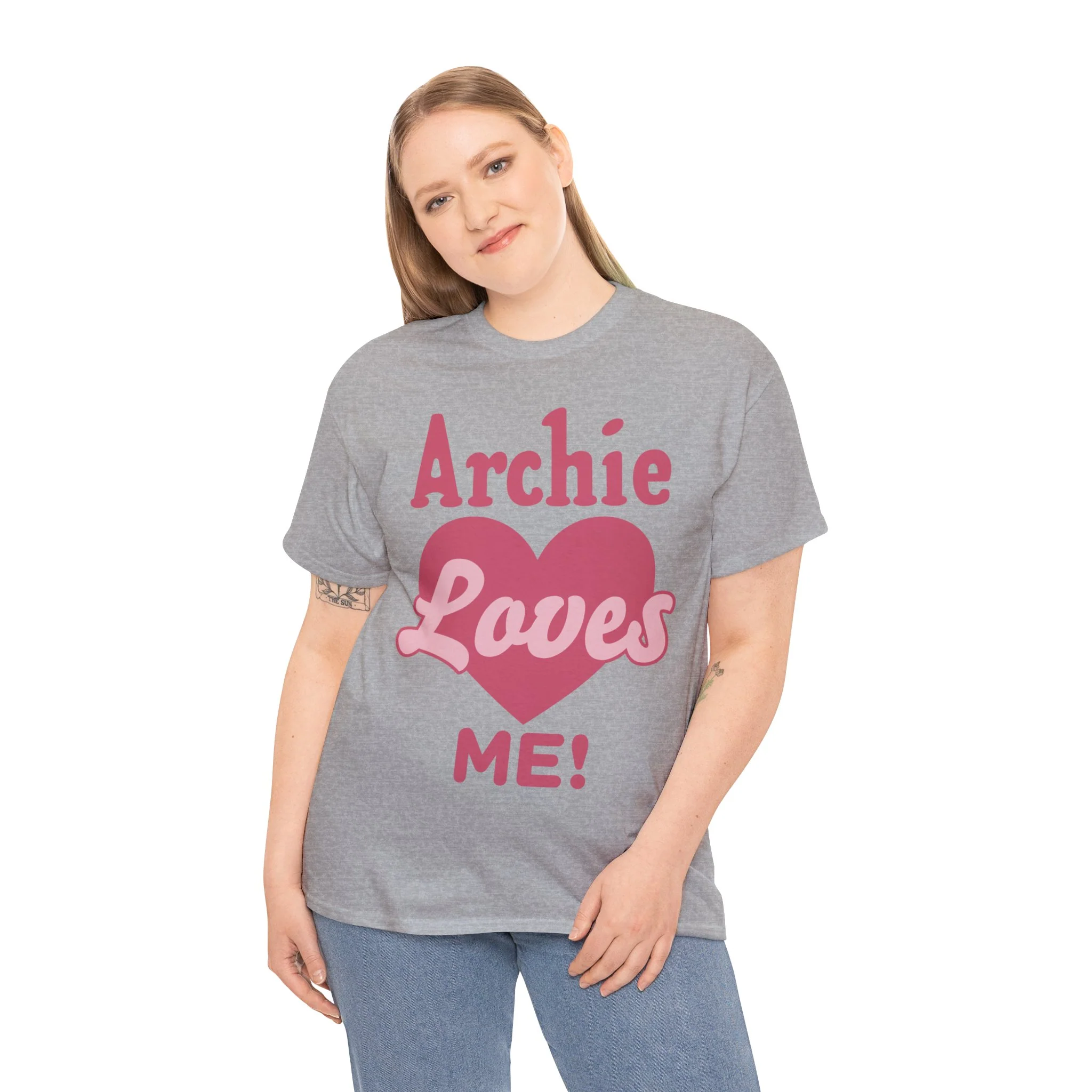 Archie Loves Me! Graphic T-Shirt (Unisex Heavy Cotton Tee) featuring Archie, Betty, and Veronica - Image 44