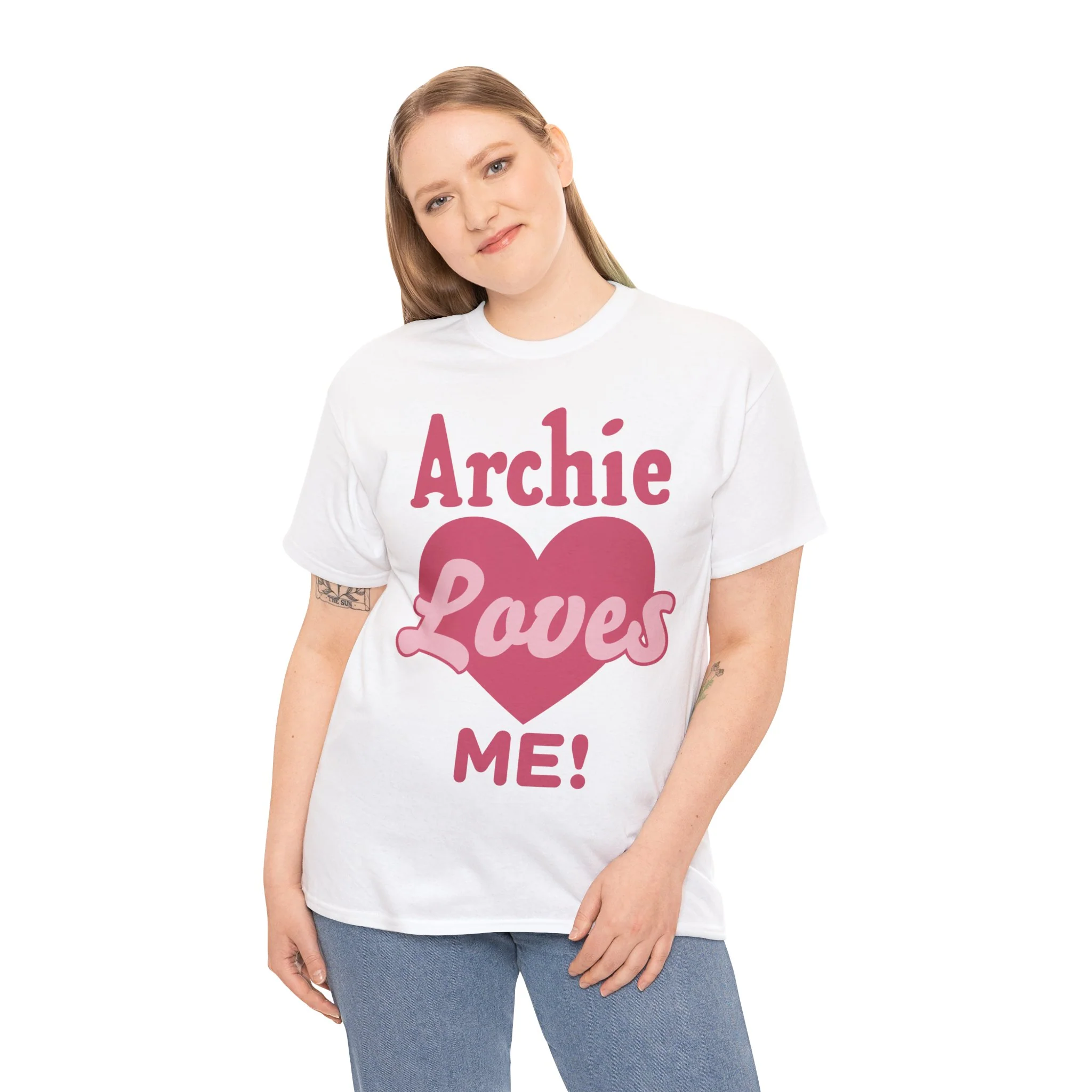 Archie Loves Me! Graphic T-Shirt (Unisex Heavy Cotton Tee) featuring Archie, Betty, and Veronica - Image 49