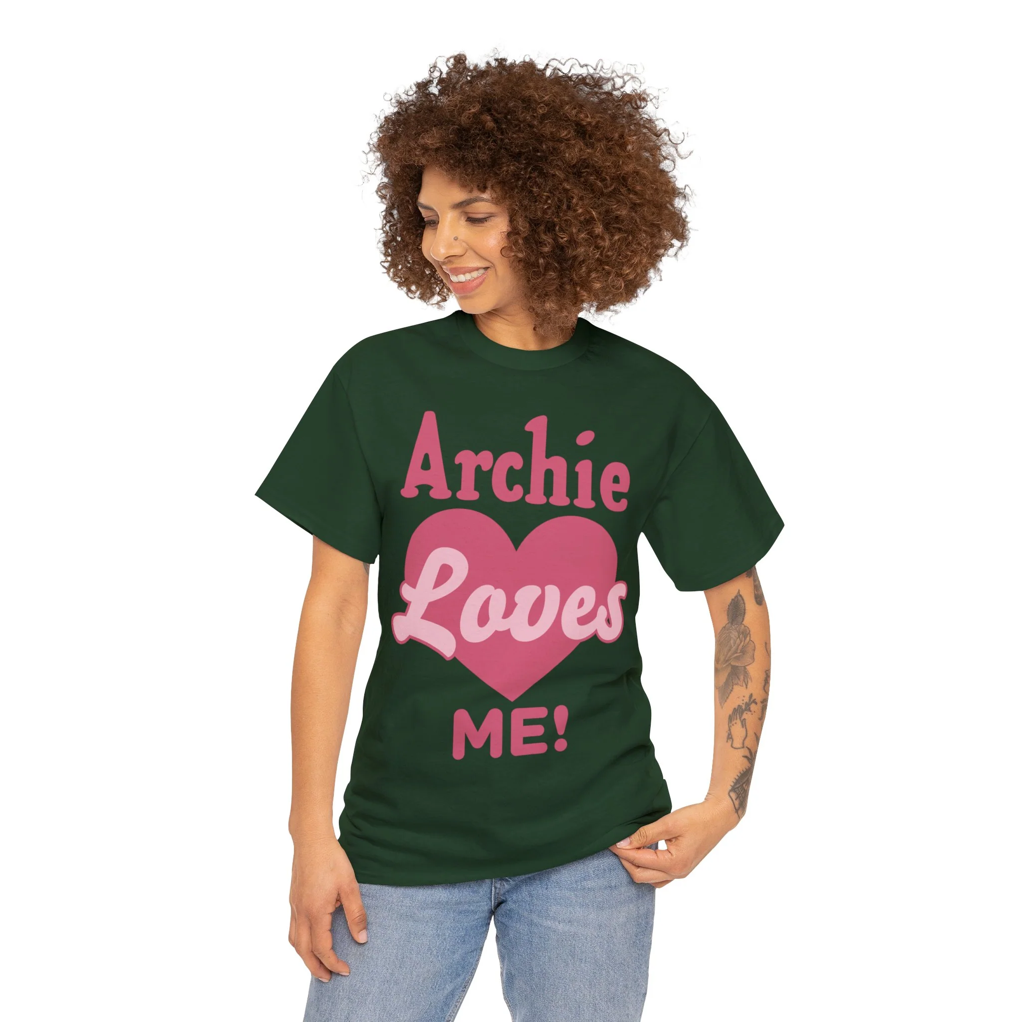 Archie Loves Me! Graphic T-Shirt (Unisex Heavy Cotton Tee) featuring Archie, Betty, and Veronica - Image 58