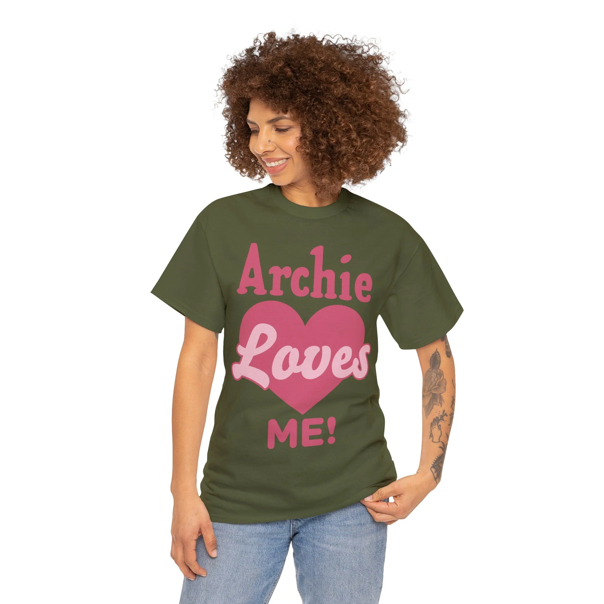 Archie Loves Me! Graphic T-Shirt (Unisex Heavy Cotton Tee) featuring Archie, Betty, and Veronica - Image 63