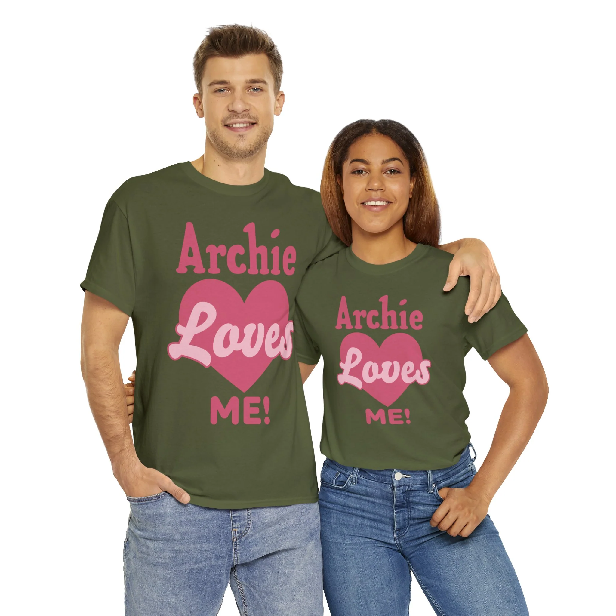 Archie Loves Me! Graphic T-Shirt (Unisex Heavy Cotton Tee) featuring Archie, Betty, and Veronica - Image 67