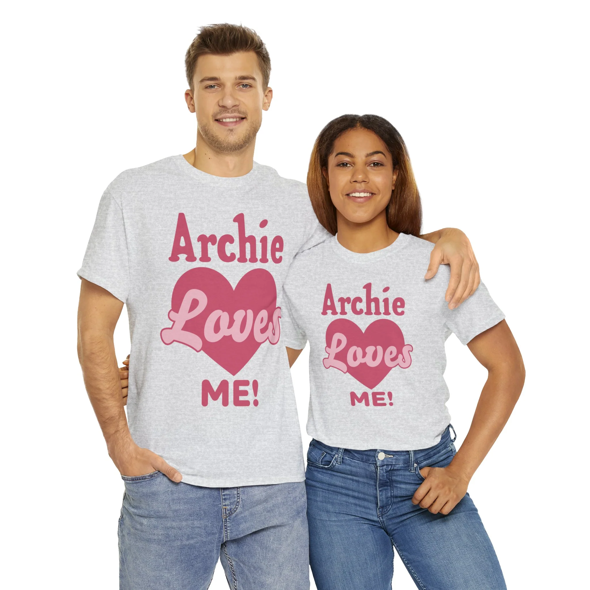 Archie Loves Me! Graphic T-Shirt (Unisex Heavy Cotton Tee) featuring Archie, Betty, and Veronica - Image 72