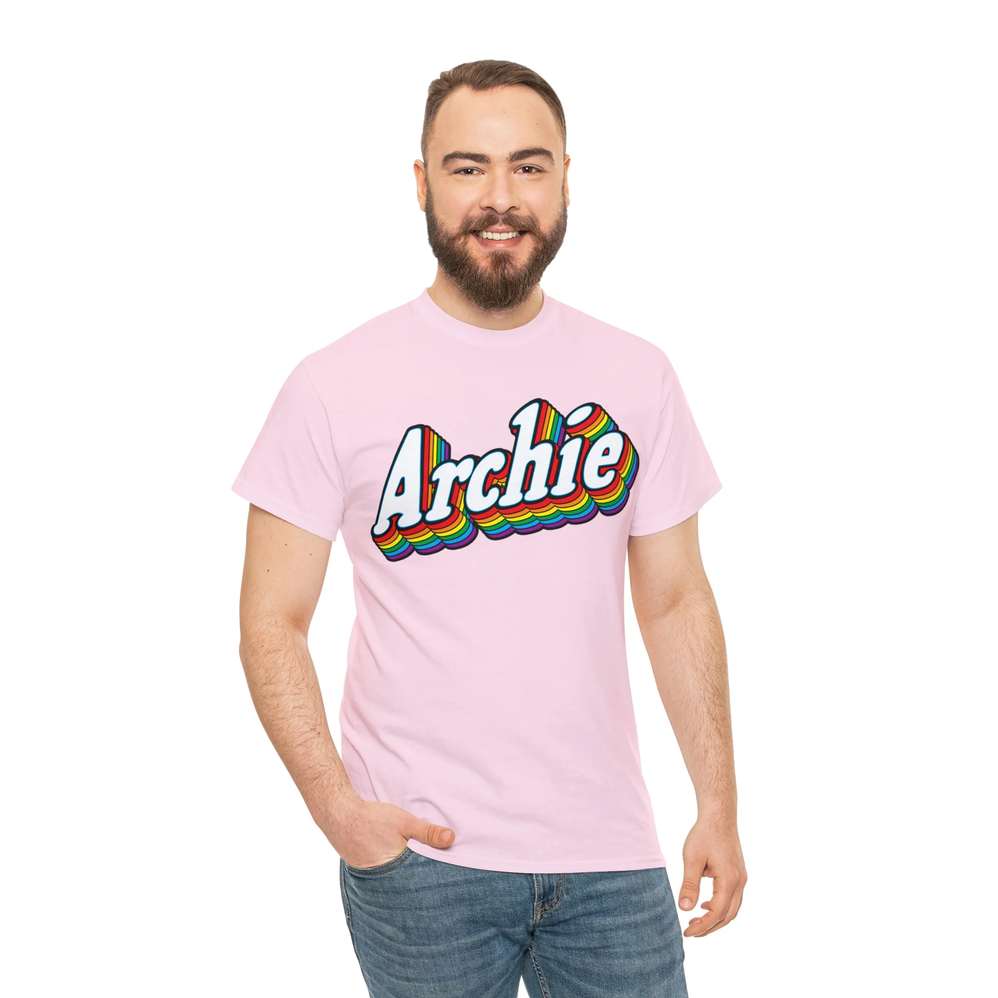 Archie Prism Logo Design Graphic Tee (Unisex Heavy Cotton Tee) - Image 125