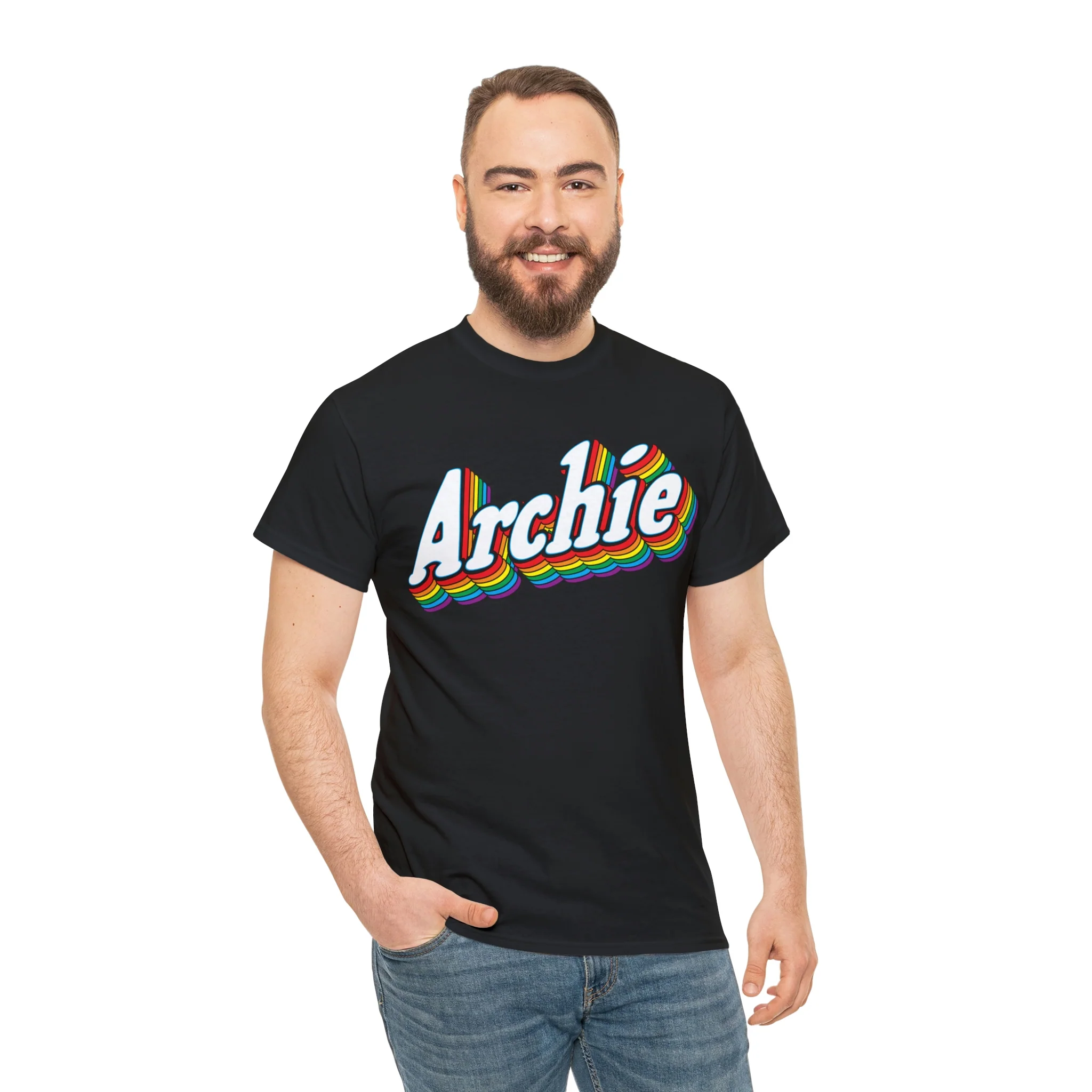Archie Prism Logo Design Graphic Tee (Unisex Heavy Cotton Tee) - Image 17