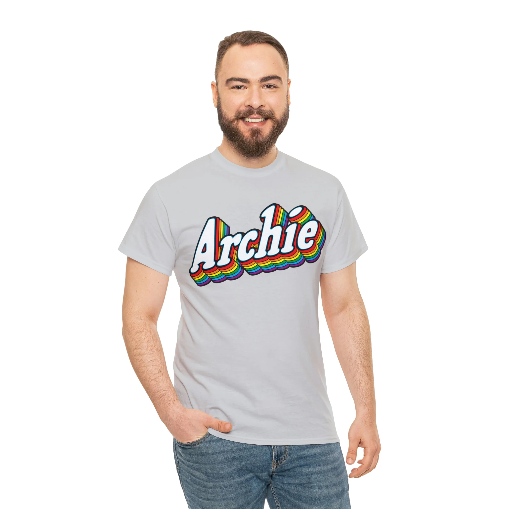 Archie Prism Logo Design Graphic Tee (Unisex Heavy Cotton Tee) - Image 41