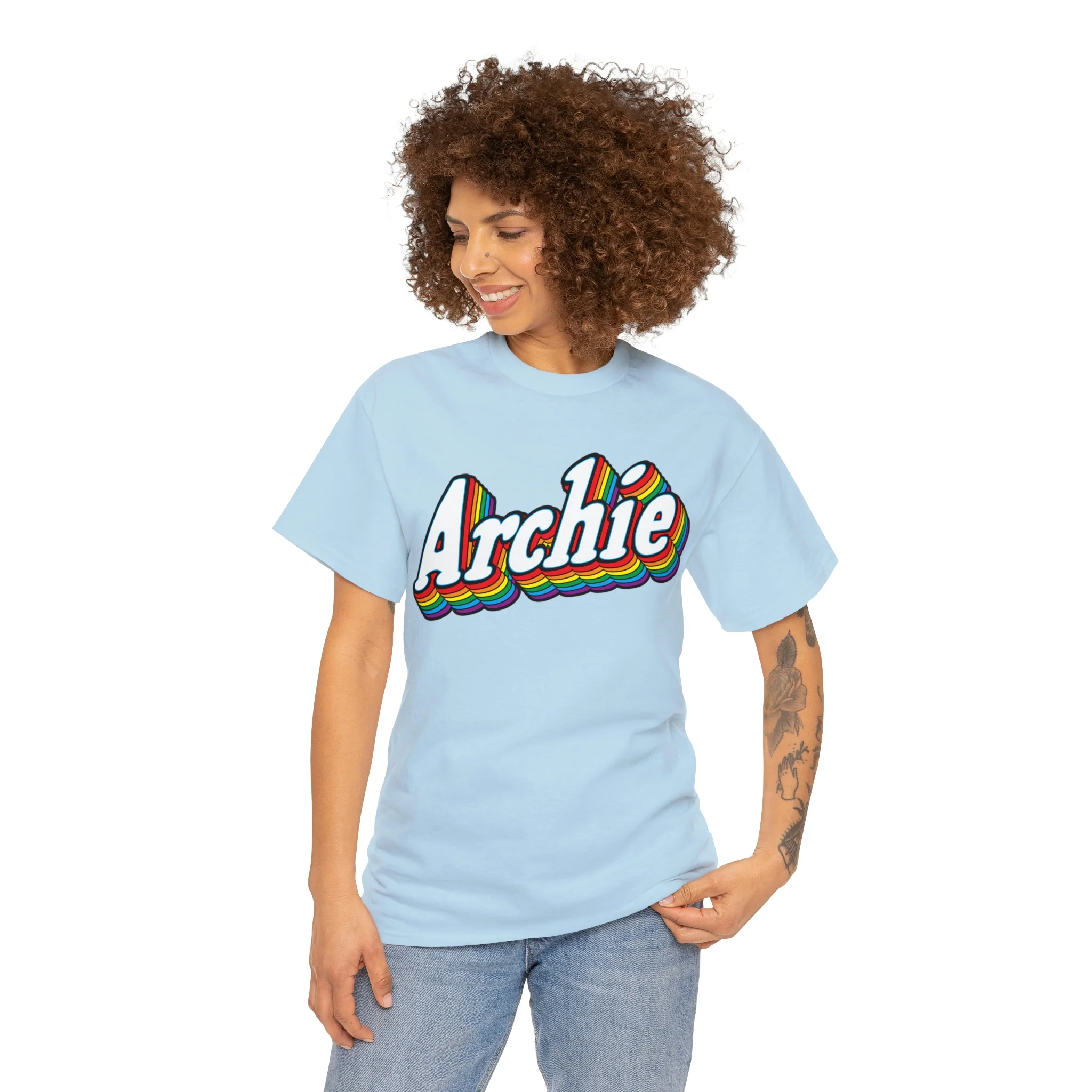 Archie Prism Logo Design Graphic Tee (Unisex Heavy Cotton Tee) - Image 75