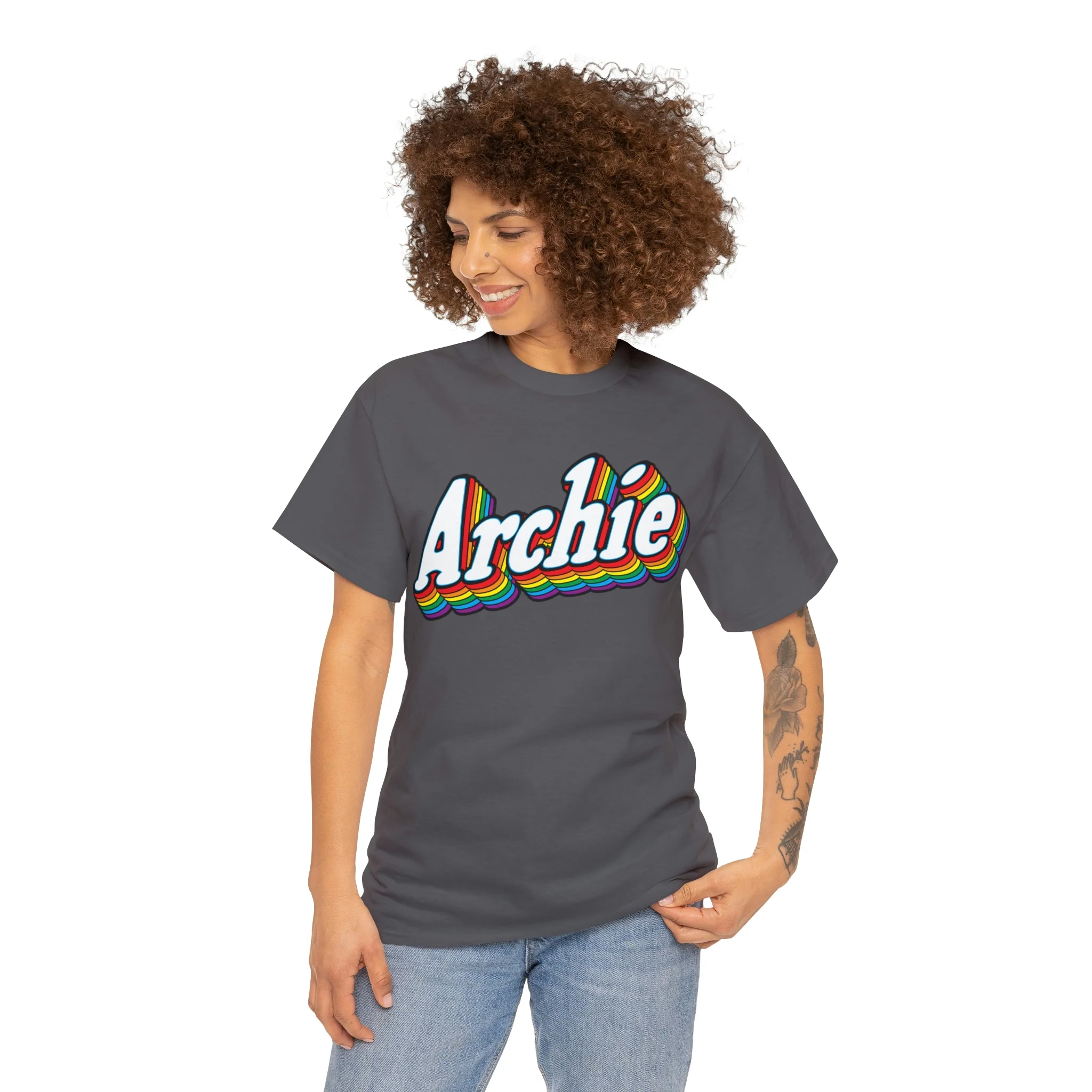 Archie Prism Logo Design Graphic Tee (Unisex Heavy Cotton Tee) - Image 87