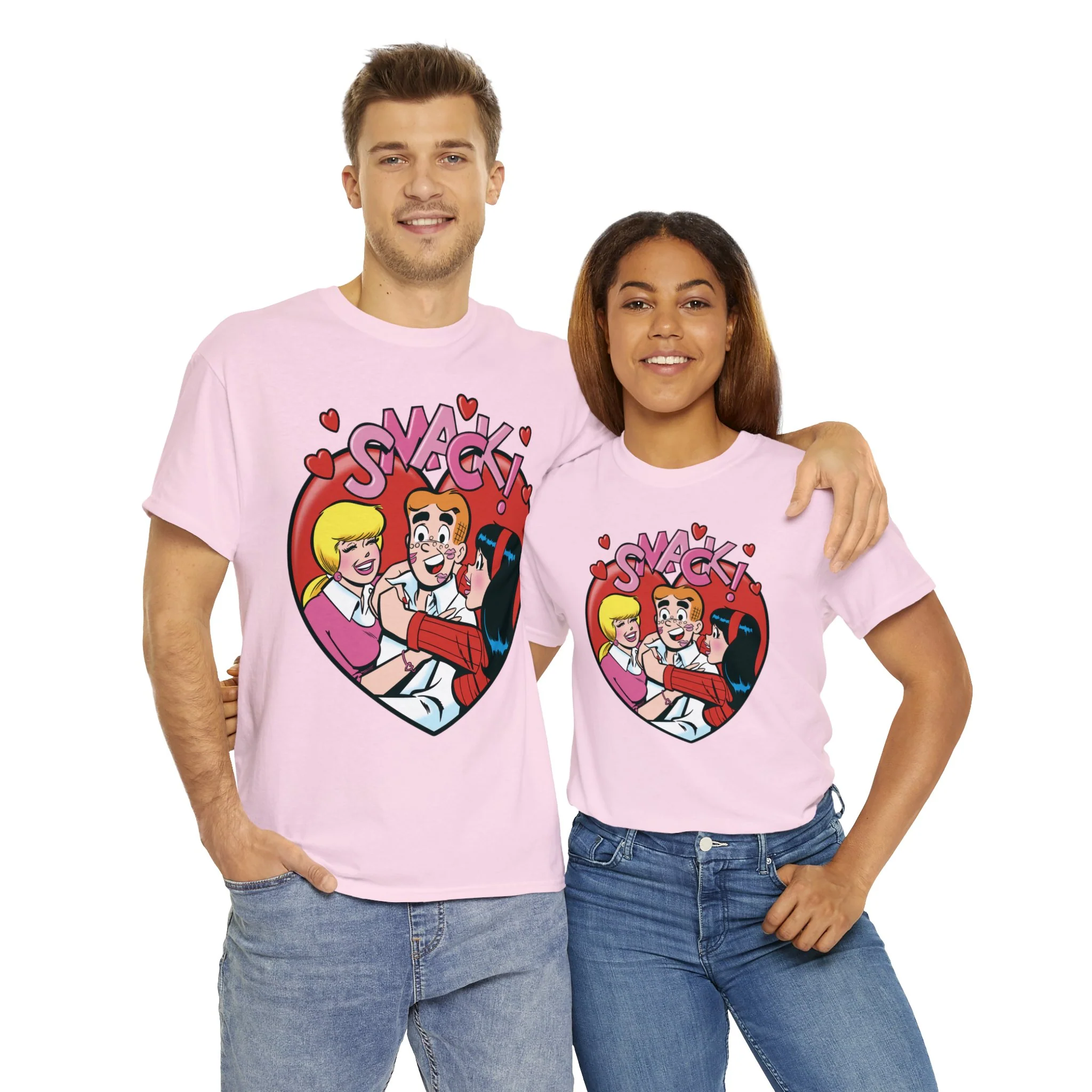 Archie "Smack" Big Kiss Graphic T-Shirt (Unisex Heavy Cotton Tee) featuring Archie, Betty, and Veronica - Image 28