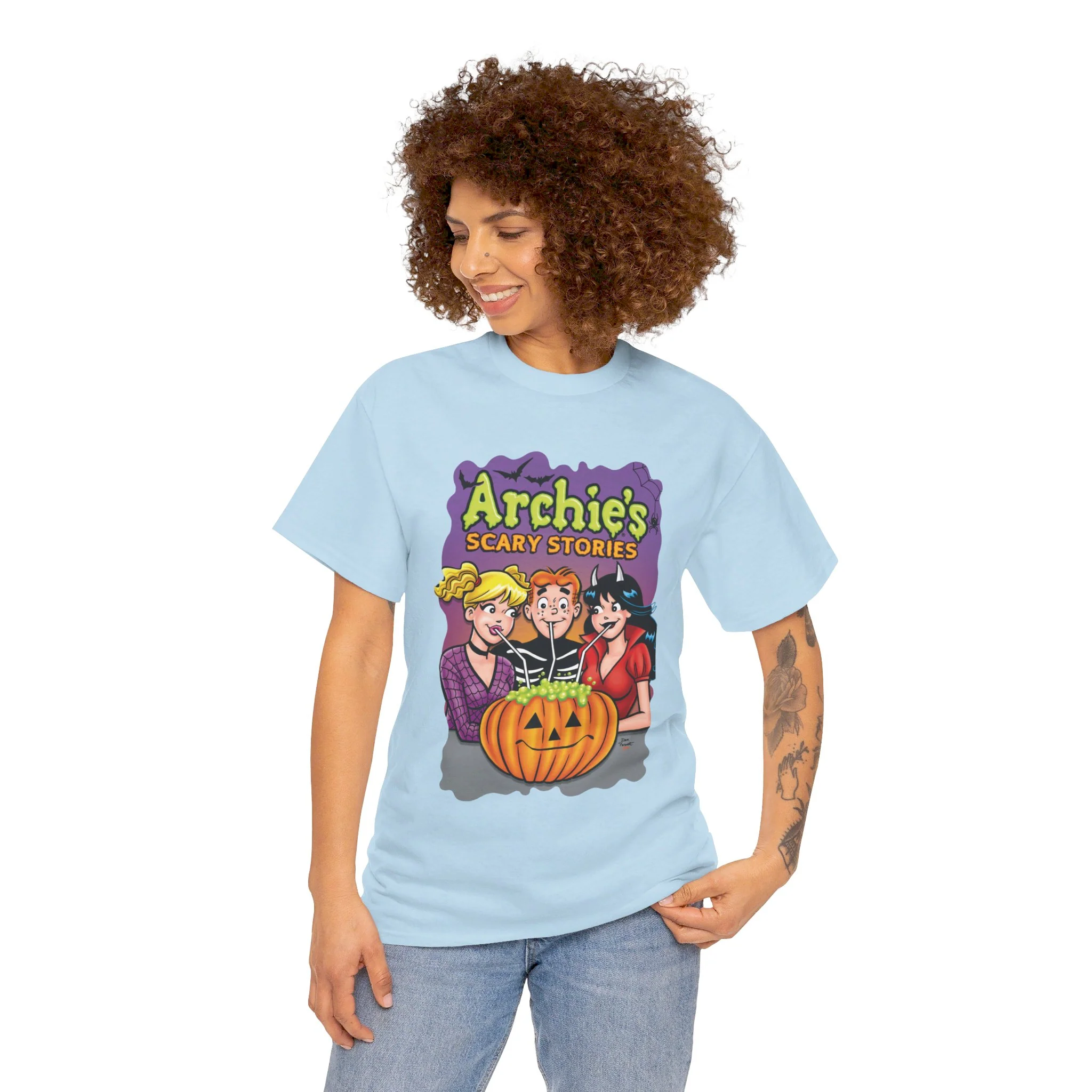 Archie's Scary Stories Graphic T-Shirt (Unisex Heavy Cotton Tee) featuring Archie, Betty, and Veronica - Image 18