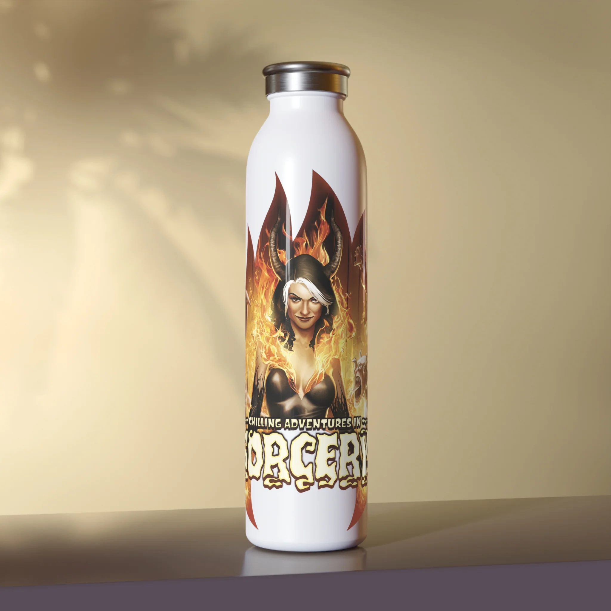 Chilling Adventures in Sorcery Stainless Steal 20oz Slim Water Bottle Featuring Madam Satan - Image 5