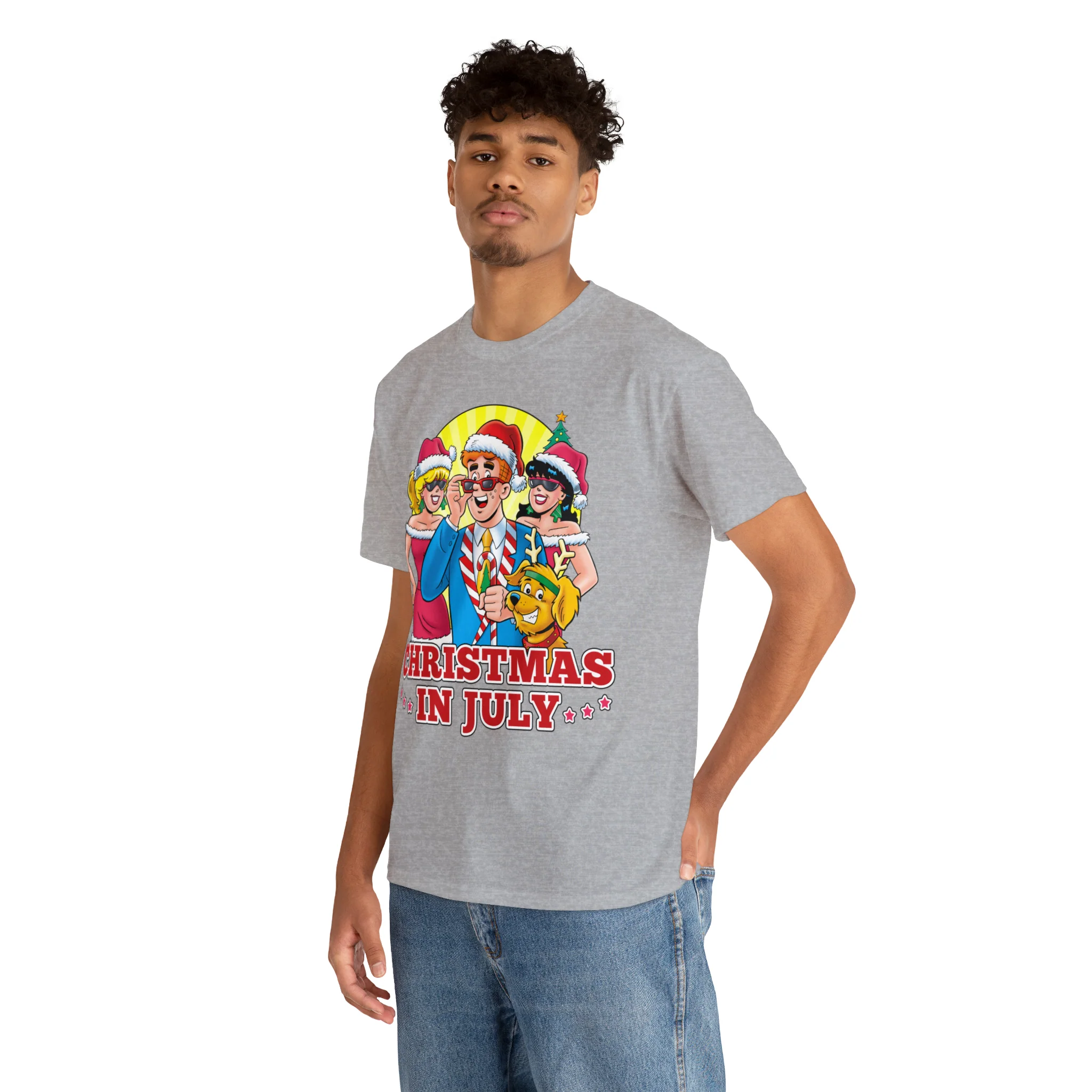 Christmas in July Graphic Tee (Unisex Heavy Cotton Tee) featuring Archie, Betty, and Veronica - Image 102