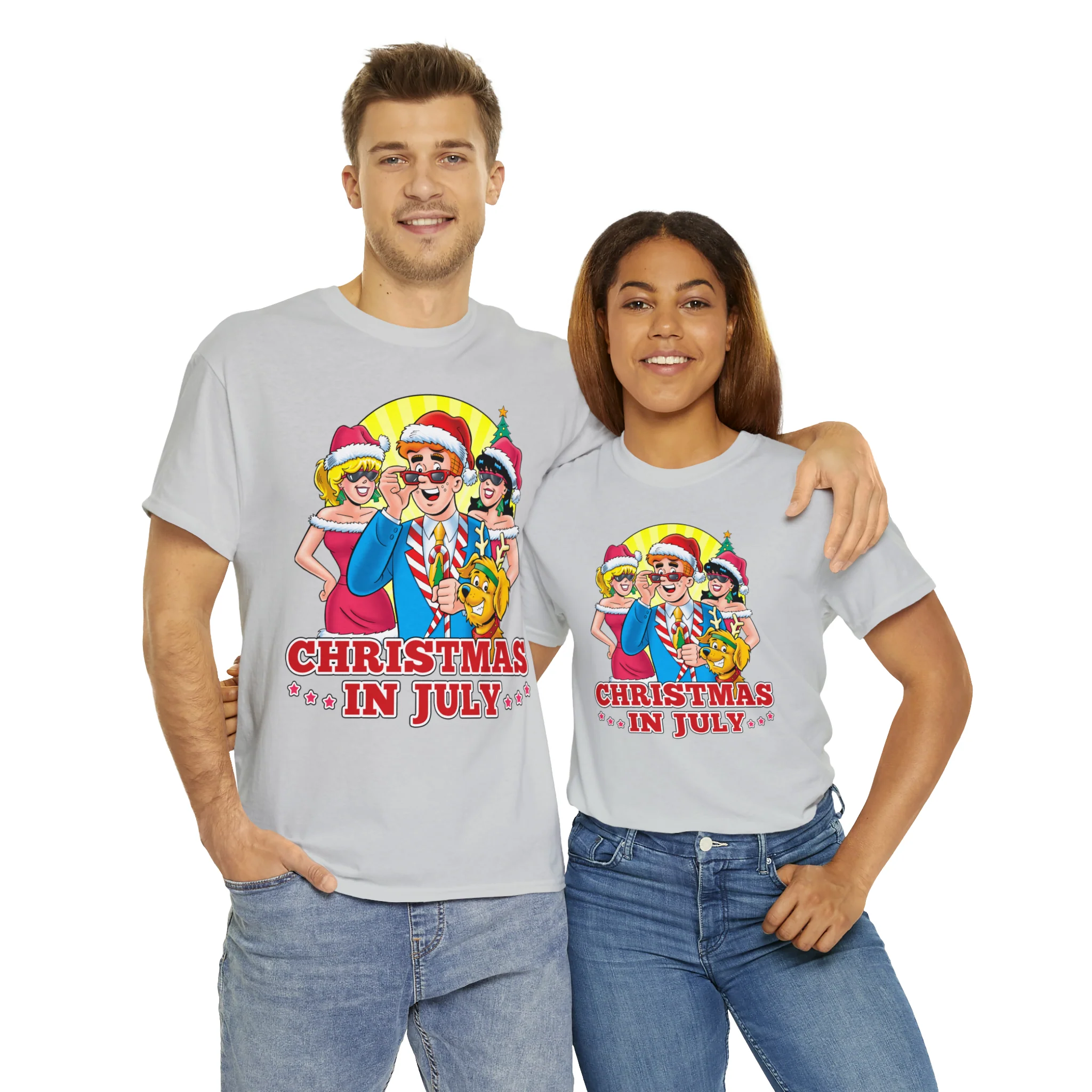 Christmas in July Graphic Tee (Unisex Heavy Cotton Tee) featuring Archie, Betty, and Veronica - Image 40