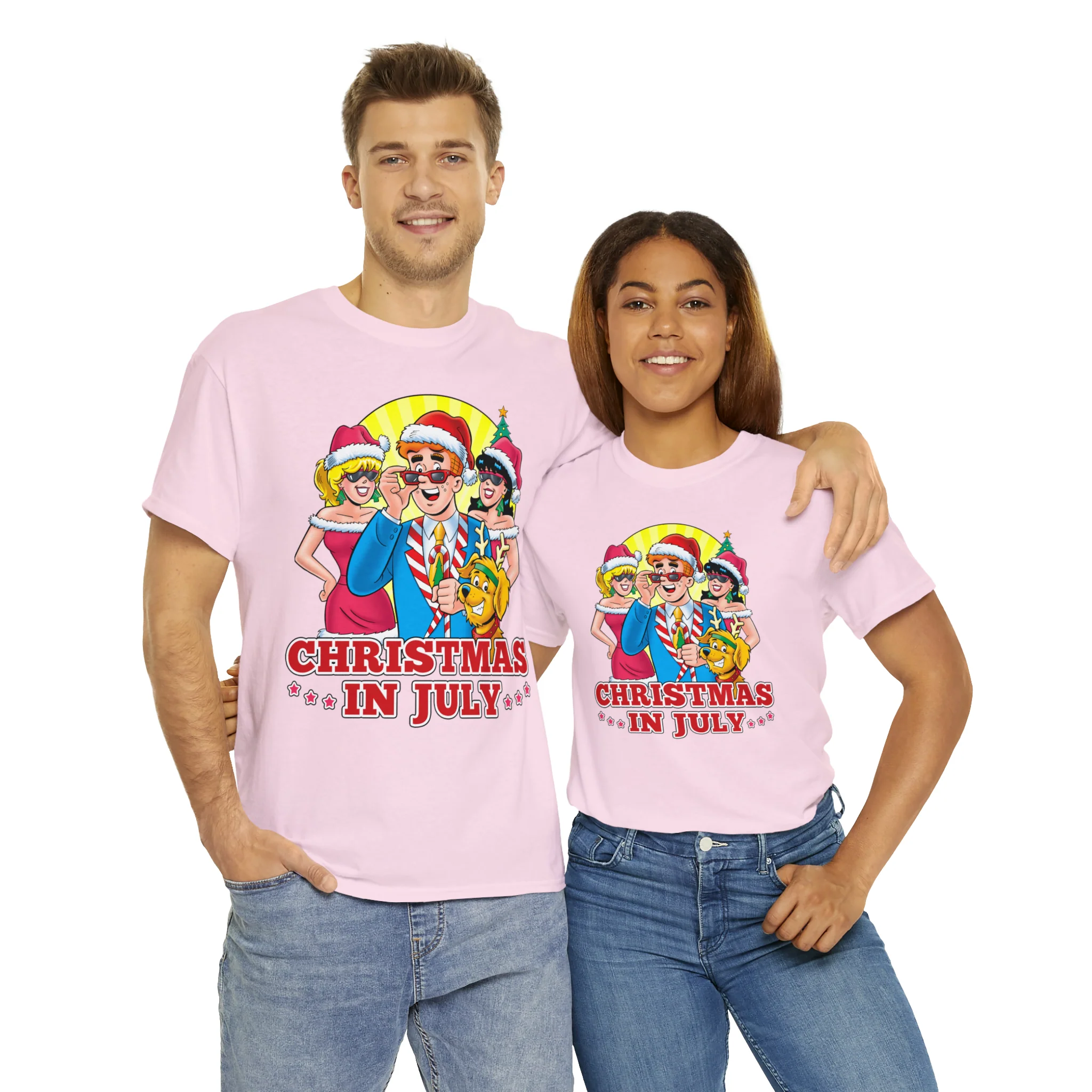 Christmas in July Graphic Tee (Unisex Heavy Cotton Tee) featuring Archie, Betty, and Veronica - Image 51