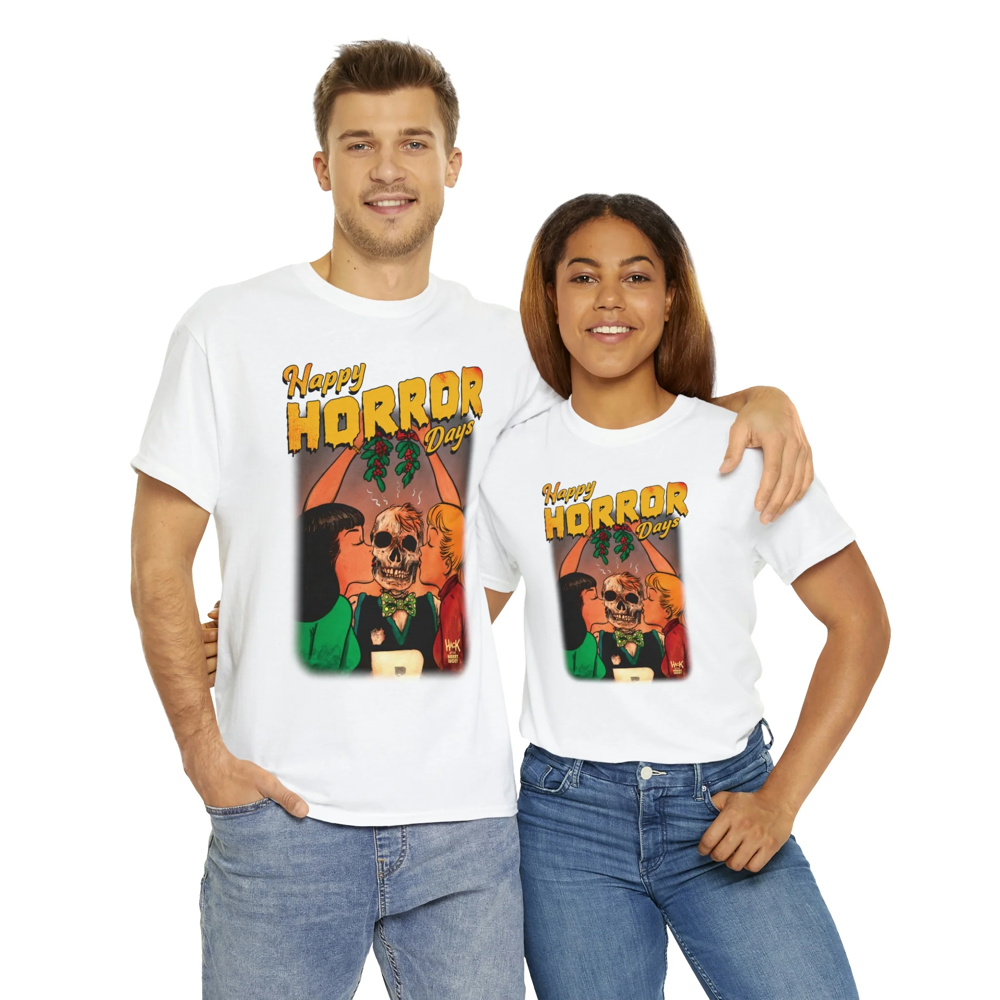 Happy Horror Days Love Triangle Graphic Tee (Unisex Heavy Cotton Tee) featuring Archie, Betty, and Veronica - Image 21