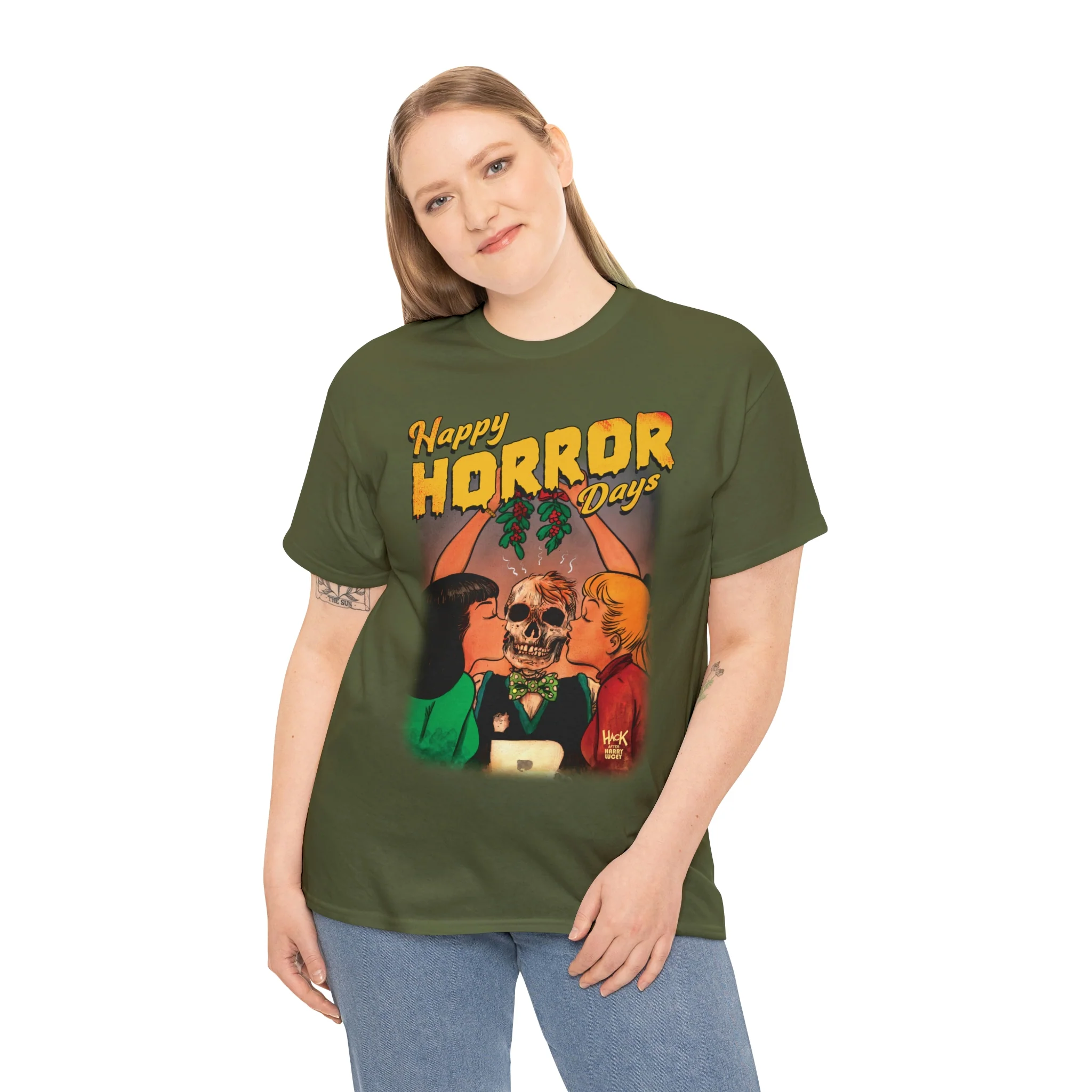 Happy Horror Days Love Triangle Graphic Tee (Unisex Heavy Cotton Tee) featuring Archie, Betty, and Veronica - Image 48