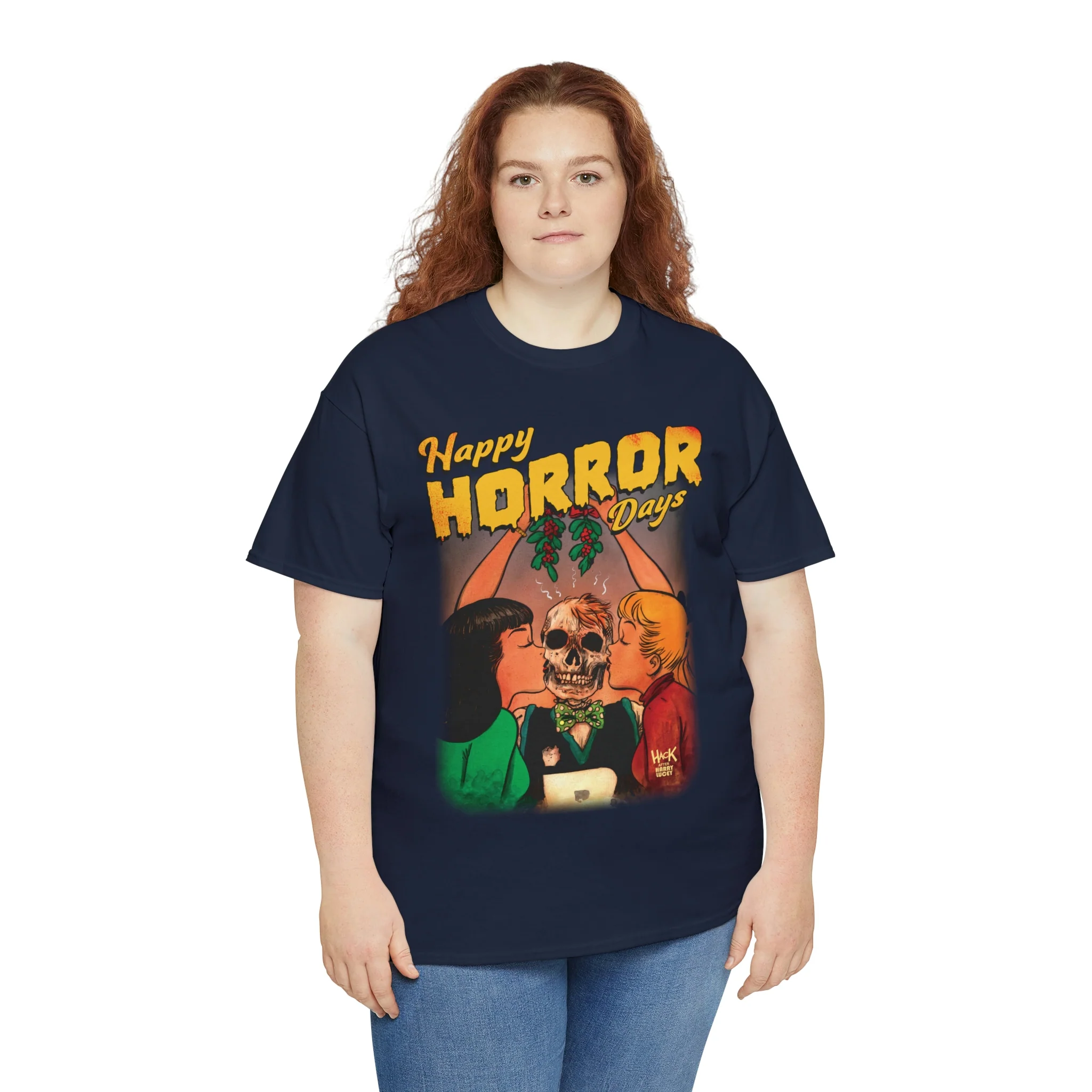 Happy Horror Days Love Triangle Graphic Tee (Unisex Heavy Cotton Tee) featuring Archie, Betty, and Veronica - Image 95