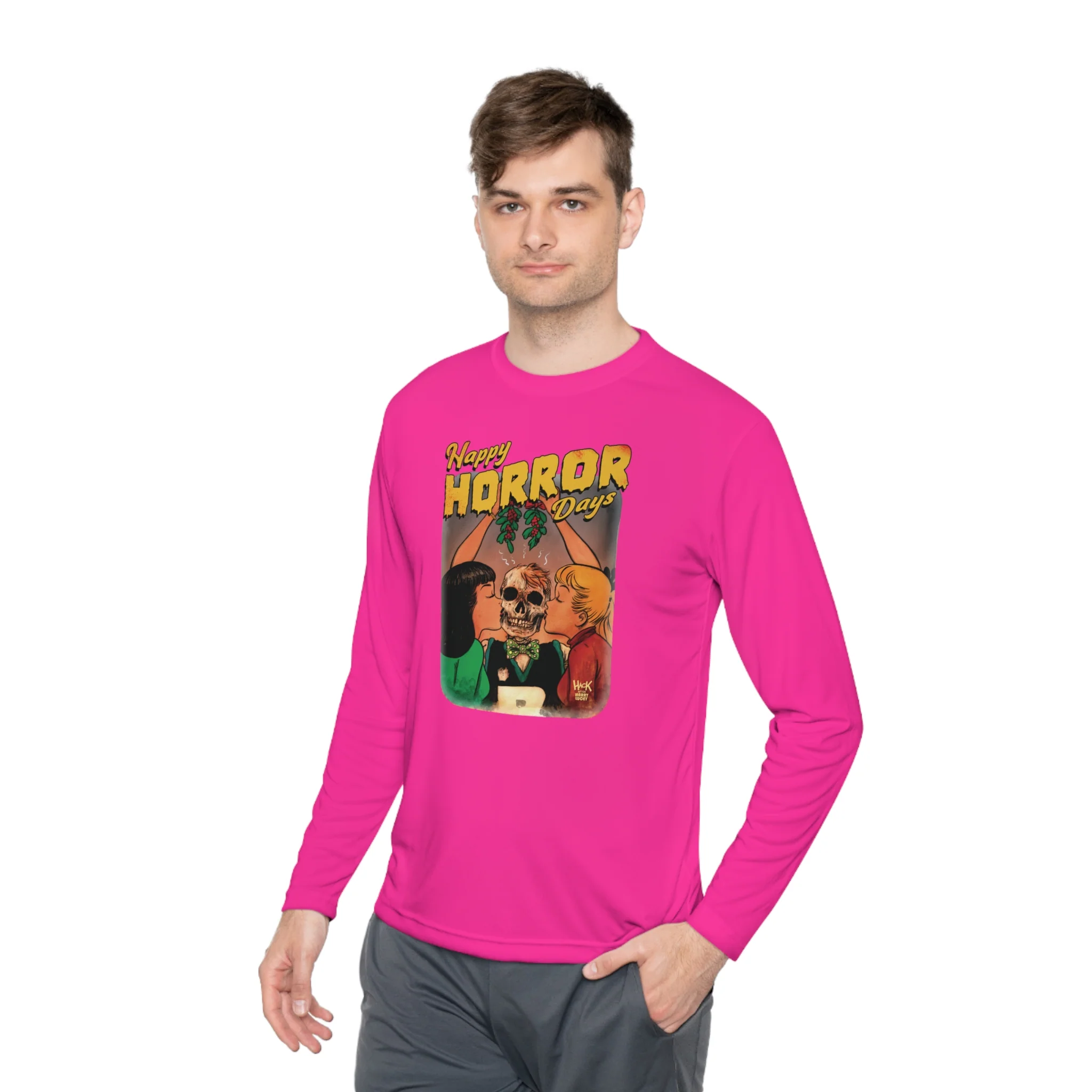 Happy Horror Days Love Triangle Graphic Tee Unisex Lightweight Long Sleeve Tee featuring Archie, Betty, and Veronica - Image 21