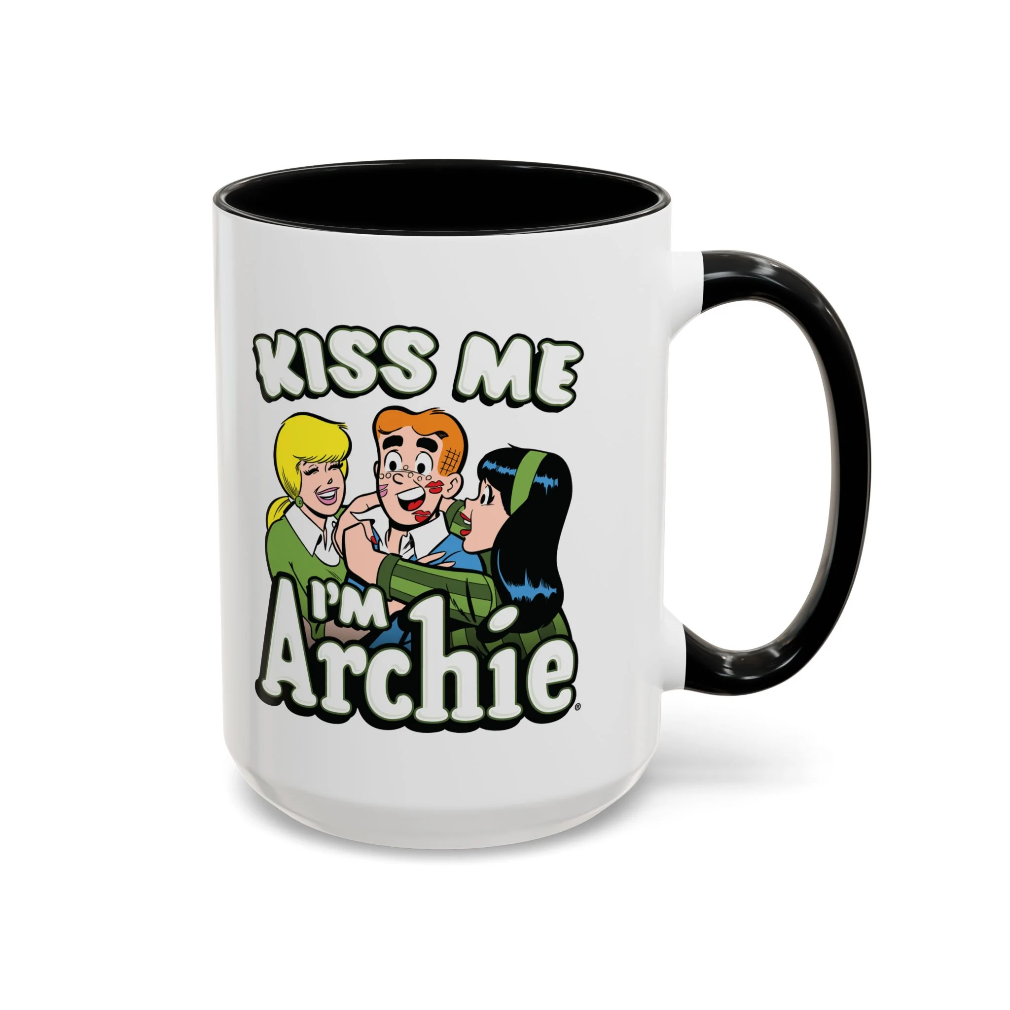 Kiss Me I'm Archie Design Accent Coffee Mug (11oz or 15oz) featuring Archie, Betty, and Veronica - Image 11