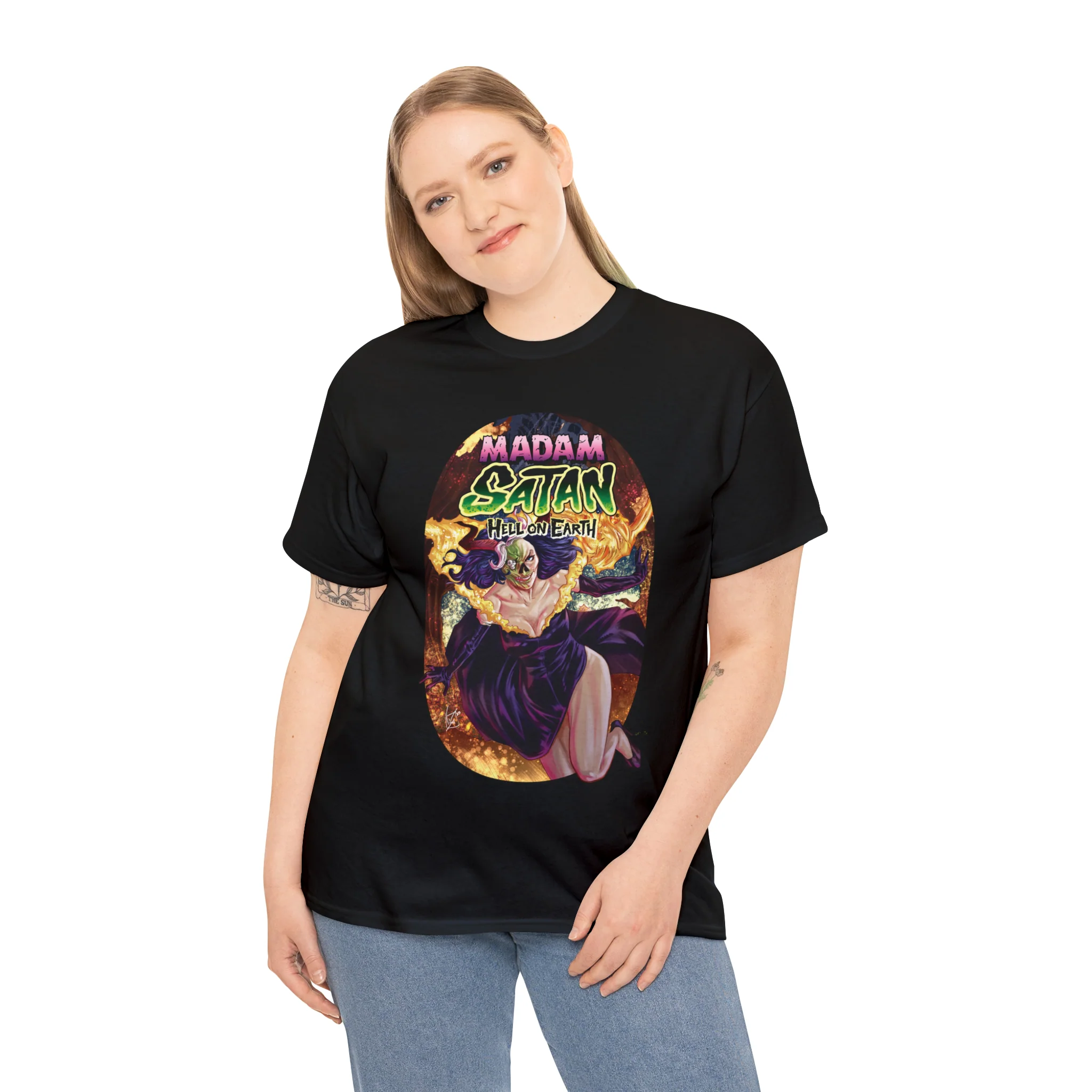 Madam Satan Hell on Earth Graphic Tee (Unisex Heavy Cotton Tee) - Image 4