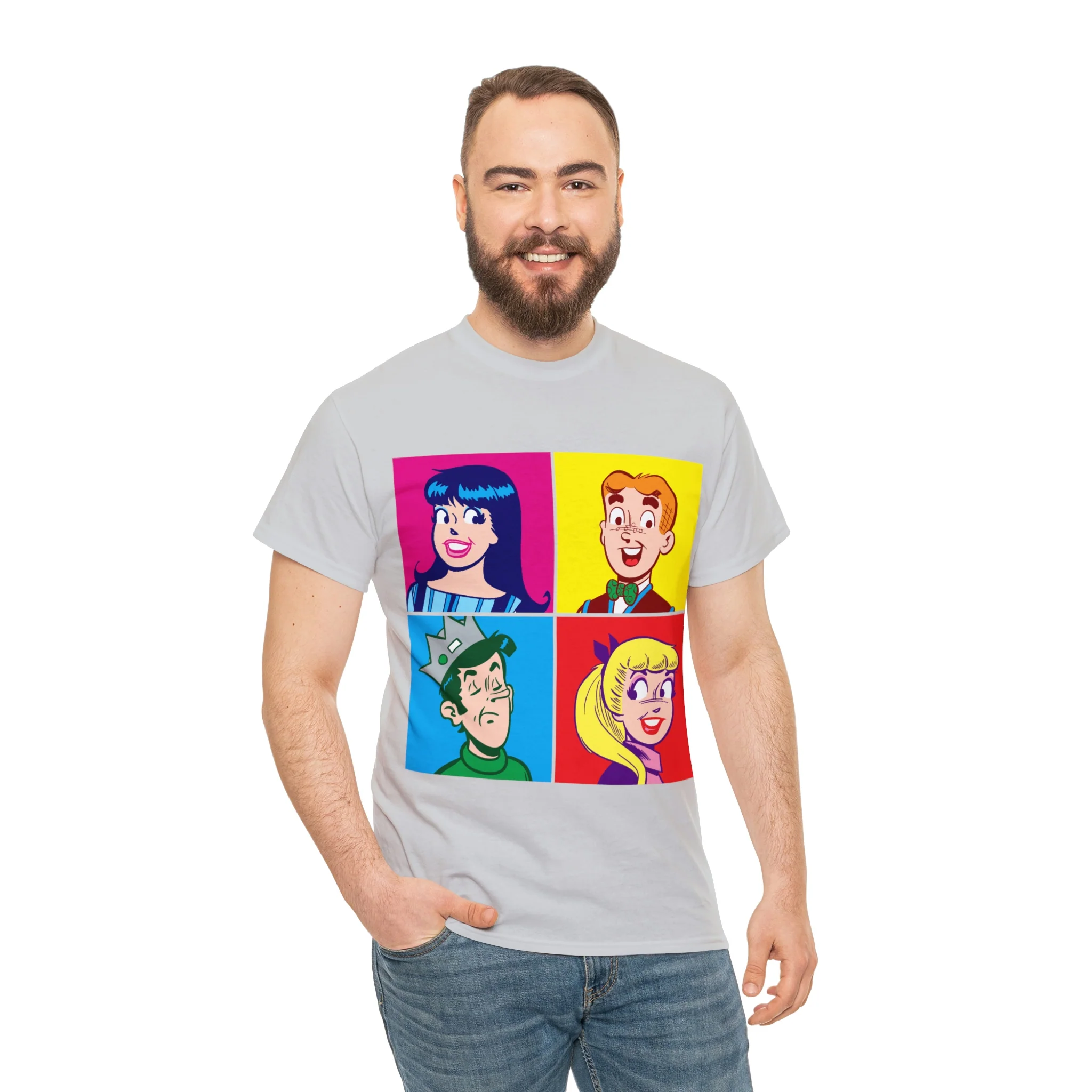 Pop Art Archie Graphic T-Shirt (Unisex Heavy Cotton Tee) featuring Archie, Betty, Veronica, and Jughead - Image 5