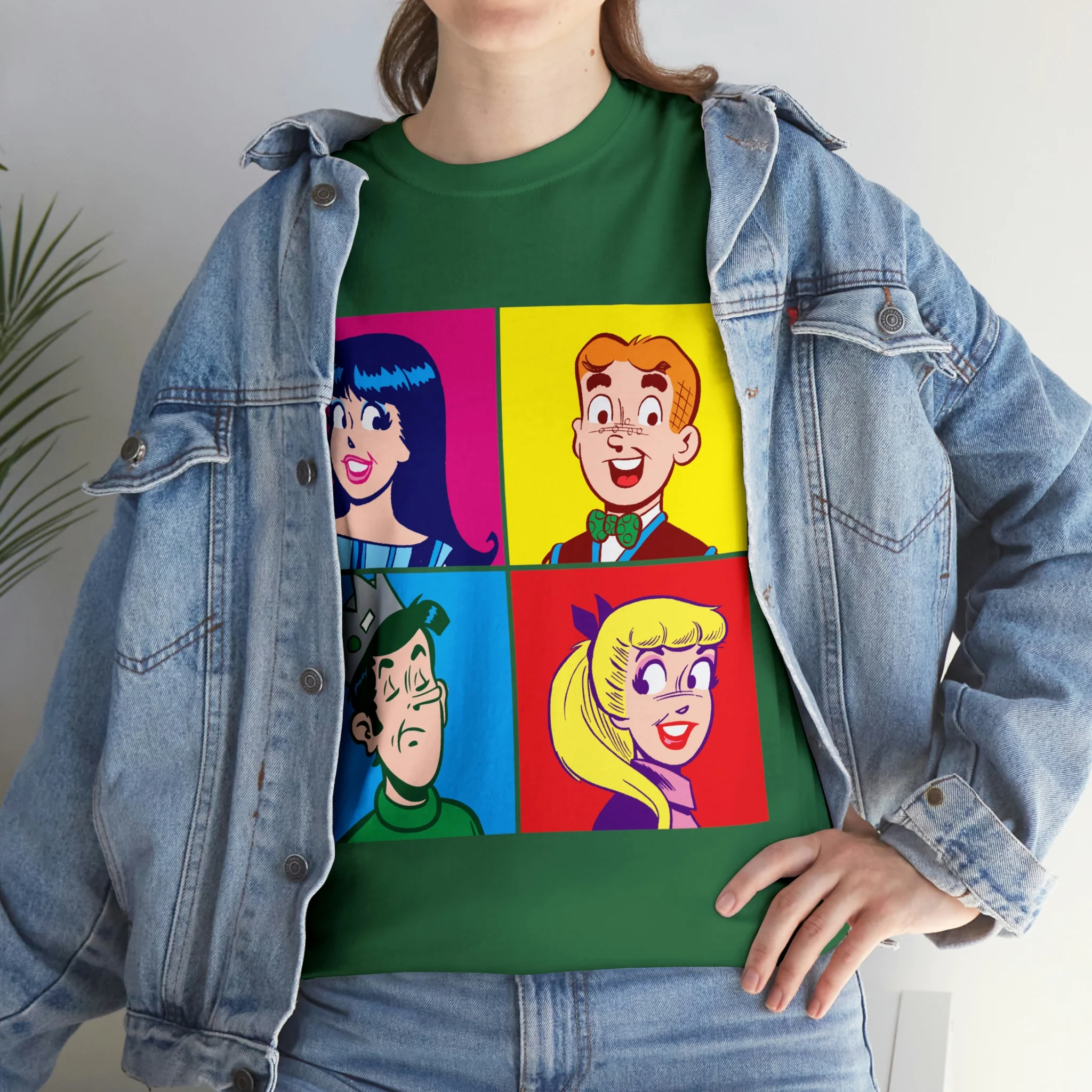 Pop Art Archie Graphic T-Shirt (Unisex Heavy Cotton Tee) featuring Archie, Betty, Veronica, and Jughead - Image 64