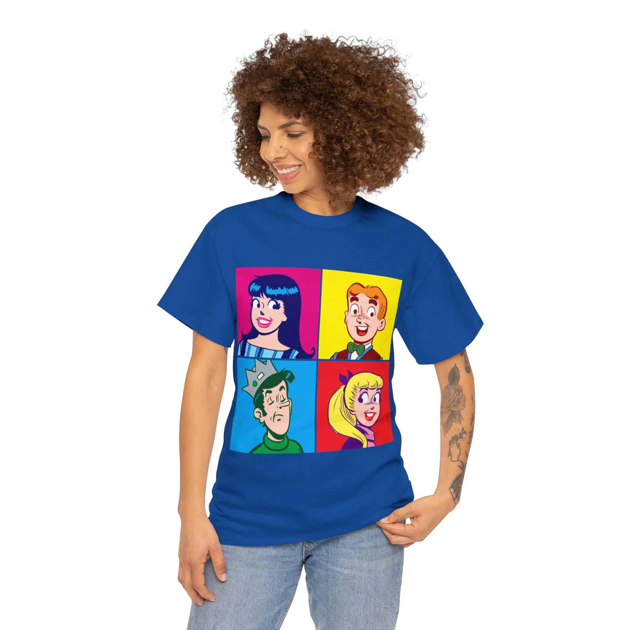Pop Art Archie Graphic T-Shirt (Unisex Heavy Cotton Tee) featuring Archie, Betty, Veronica, and Jughead - Image 91