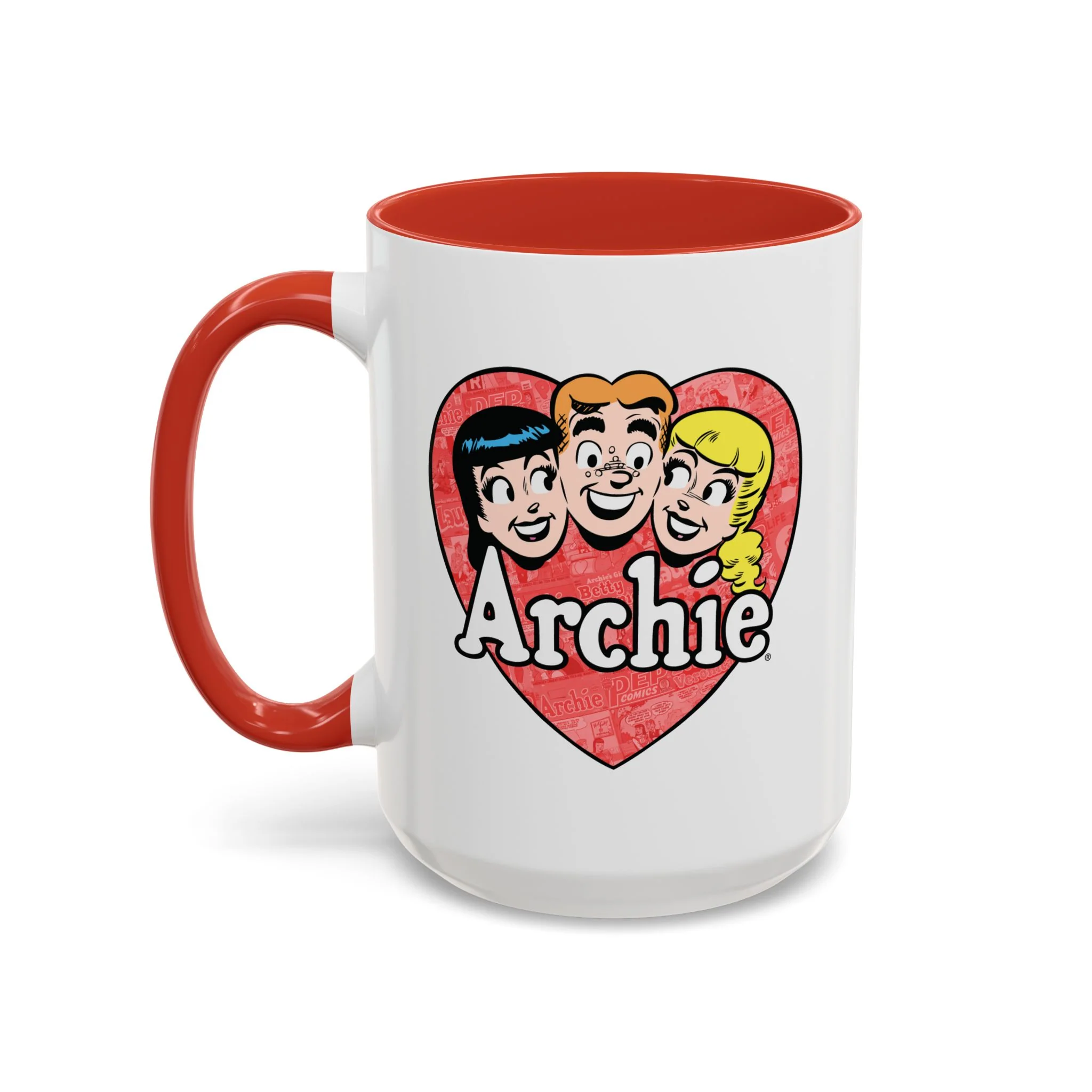 Retro Archie Heart Accent Coffee Mug (11oz or 15oz) featuring Archie, Betty, and Veronica - Image 25