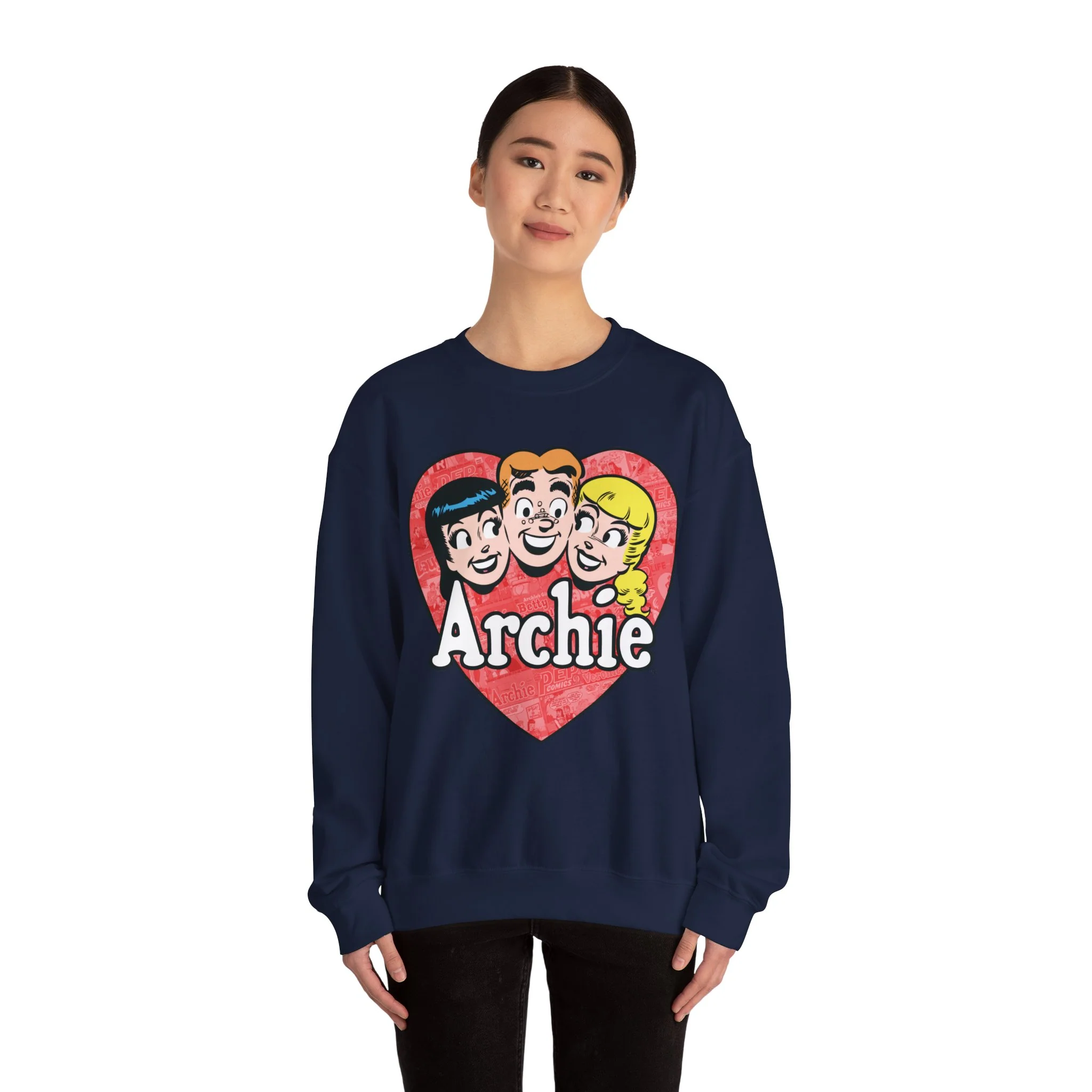 Retro Archie Heart Design Unisex Heavy Blend™ Crewneck Sweatshirt featuring Archie, Betty, and Veronica - Image 25