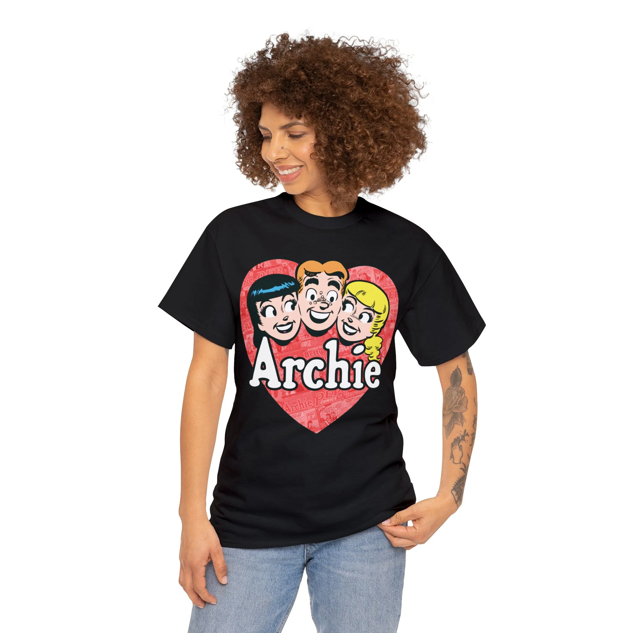 Retro Archie Heart Graphic T-Shirt (Unisex Heavy Cotton Tee) featuring Archie, Betty, and Veronica - FLASH SALE! - Image 62