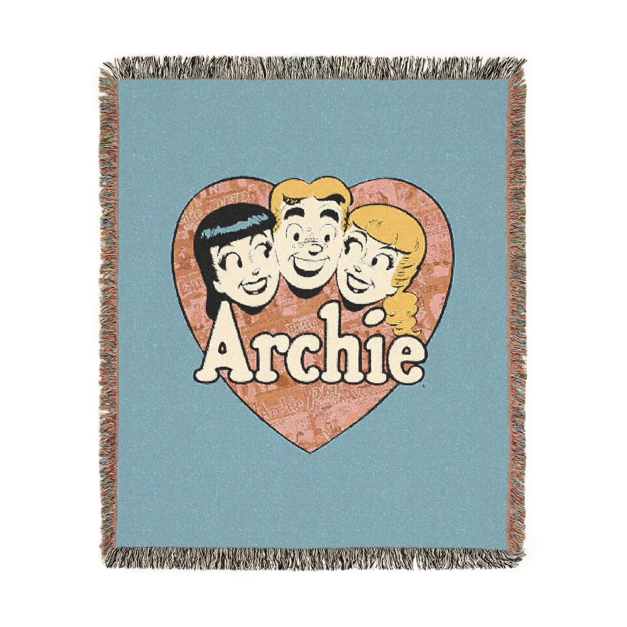 Retro Archie Heart Woven Blanket featuring Archie, Betty, and Veronica - Image 2
